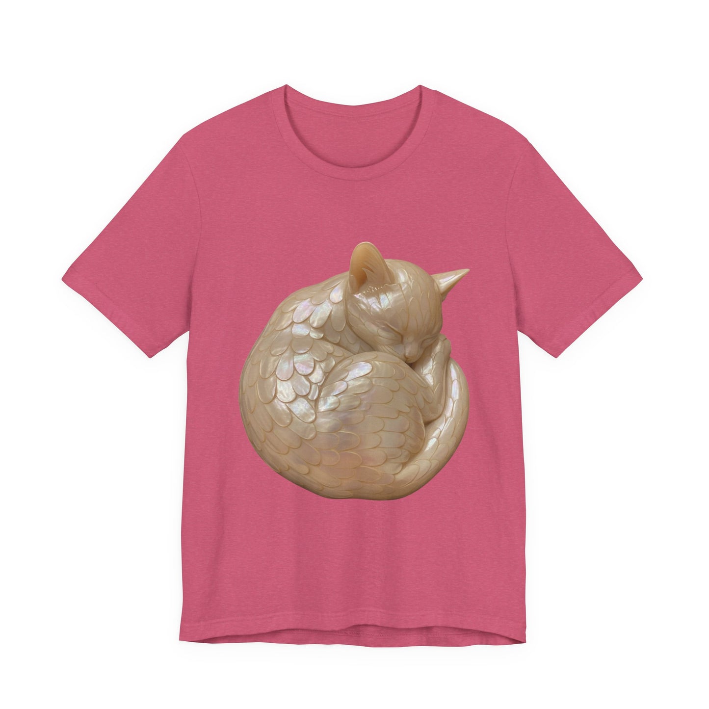Sleeping Kitty Angel, Jersey Short Sleeve Shirt, Cute Cat T-Shirt, Gift for Cat Owners, Pet Lover Apparel, Casual Wear