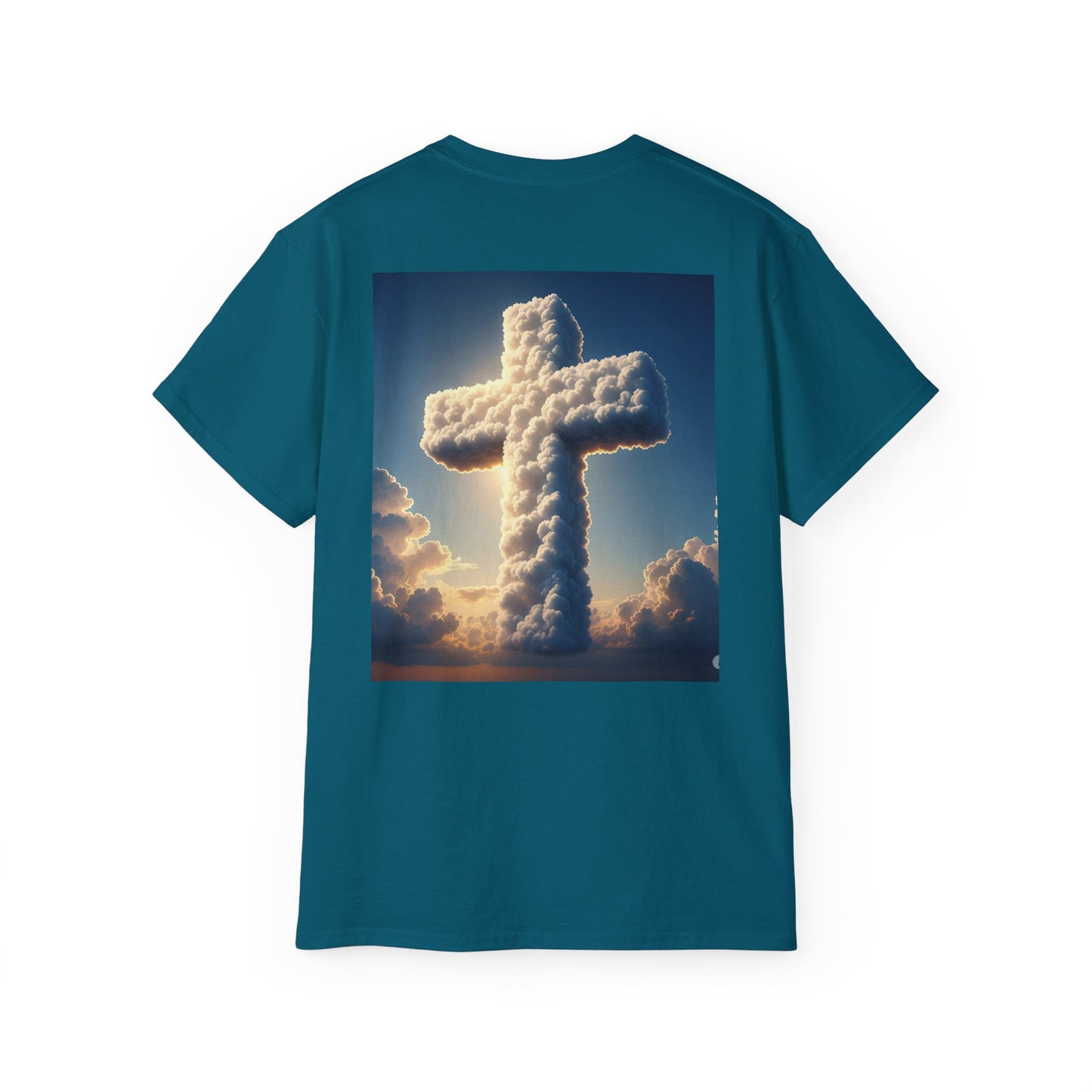 Heavenly Dove & Cross Tee | Spiritual, Faith, Inspirational Shirt, Gift for Believers, Cloud Art T-Shirt, Religious Apparel