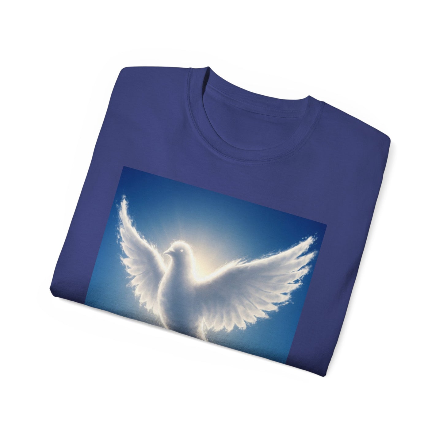 Heavenly Dove & Cross Tee | Spiritual, Faith, Inspirational Shirt, Gift for Believers, Cloud Art T-Shirt, Religious Apparel