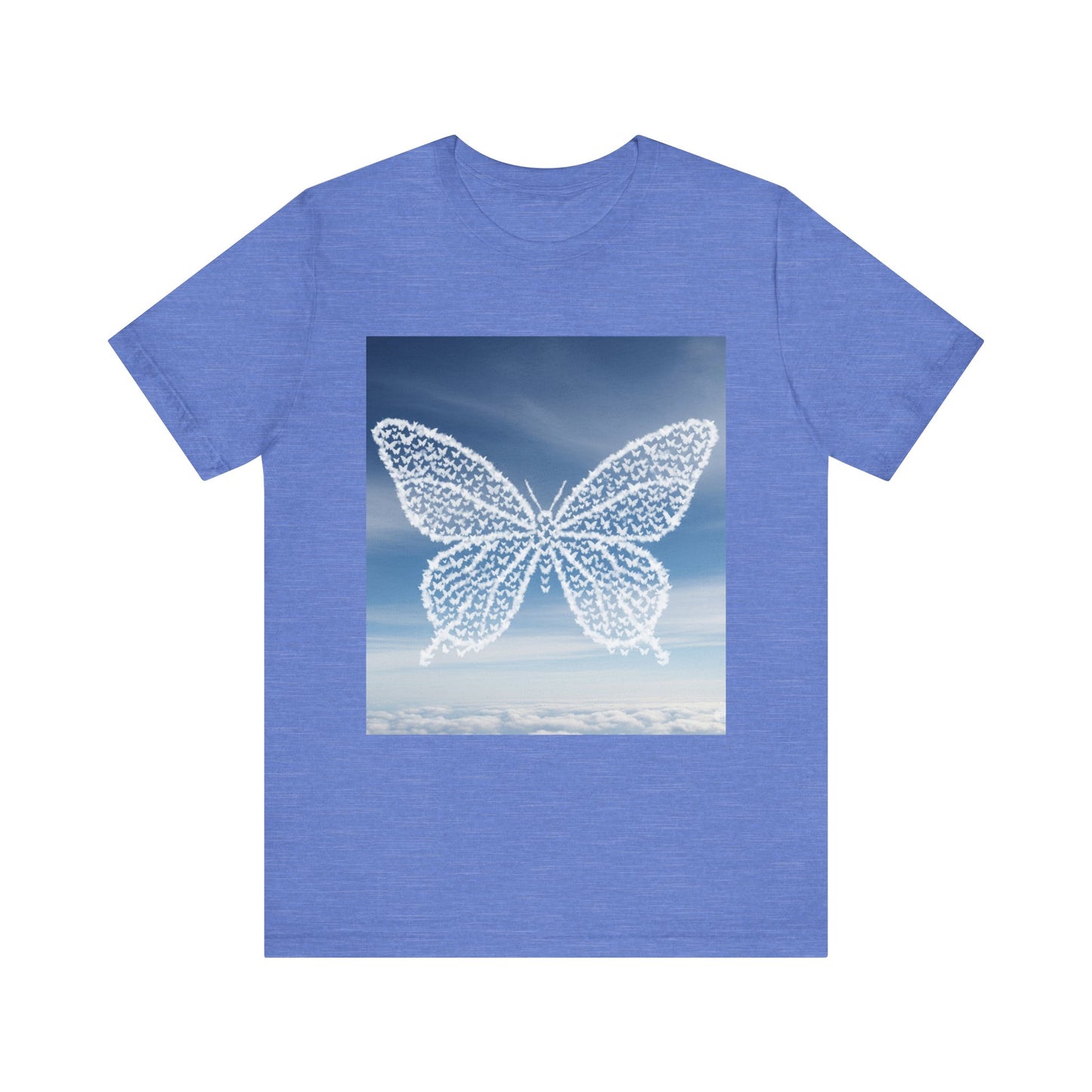 Flutter of Cloud Butterflies in the shape of a butterfly Graphic Tee, , T-Shirt, Spring Fashion, Nature Lover Gift, Casual Wear