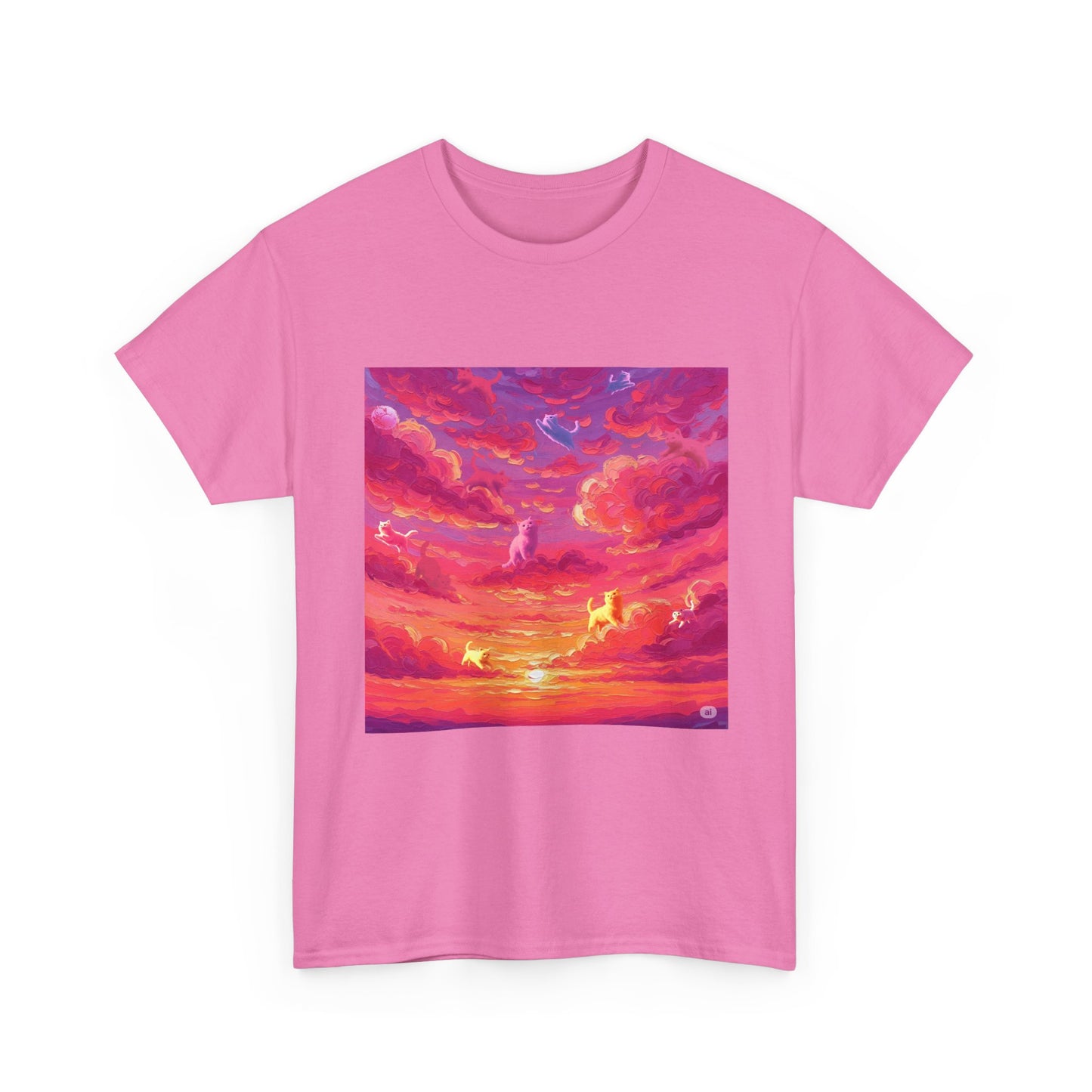 Colorful Sunset Art Unisex Tee, Vibrant Graphic T-Shirt, Beachwear, Summer Festival Top, Gift for Nature Lovers, Cozy Cotton Shirt
