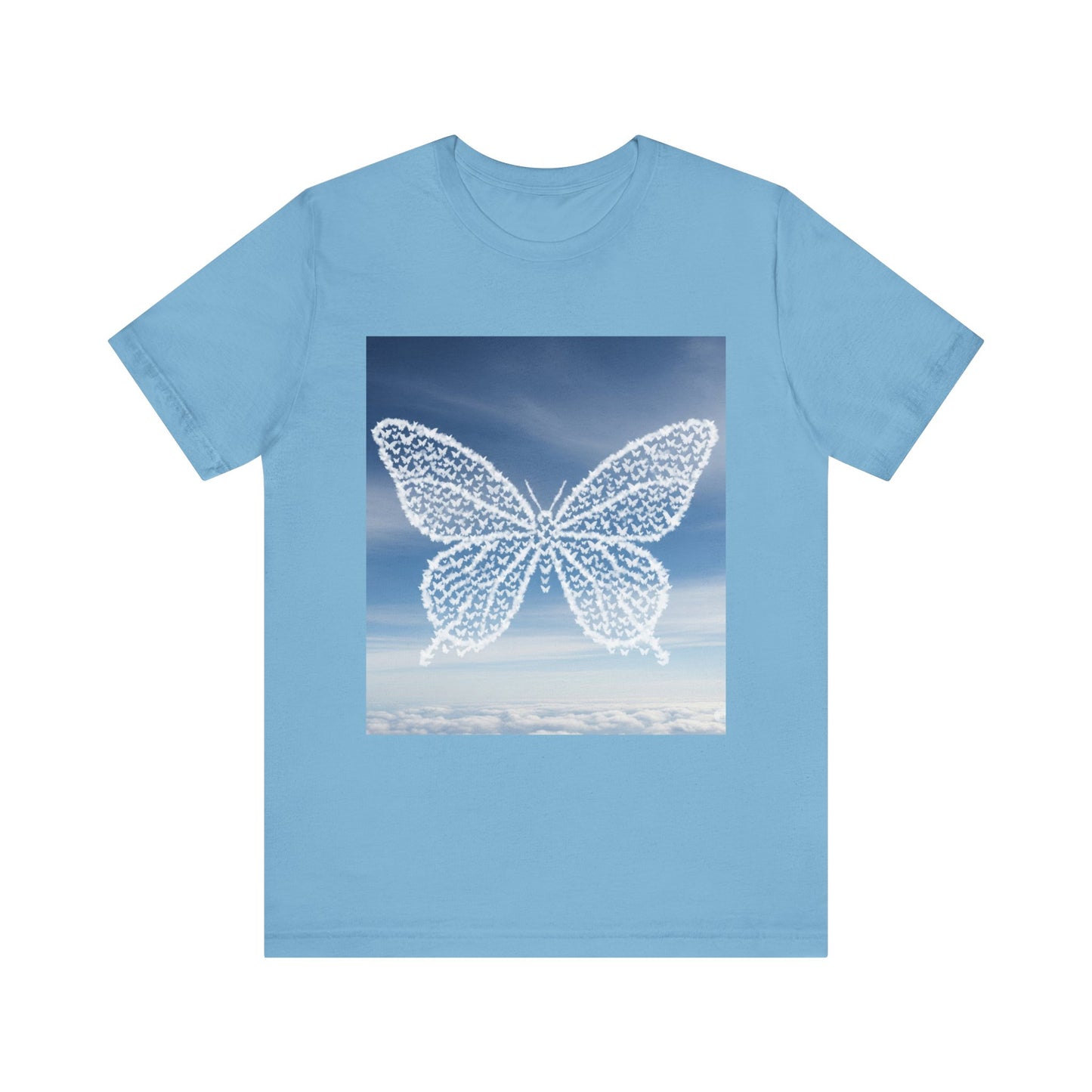 Flutter of Cloud Butterflies in the shape of a butterfly Graphic Tee, , T-Shirt, Spring Fashion, Nature Lover Gift, Casual Wear