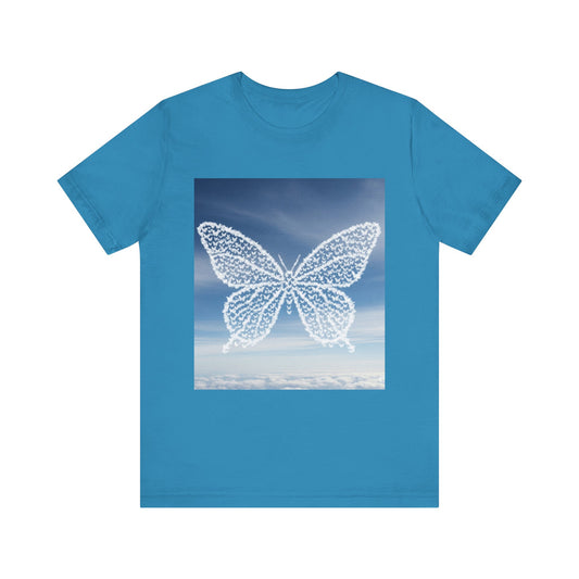 Flutter of Cloud Butterflies in the shape of a butterfly Graphic Tee, , T-Shirt, Spring Fashion, Nature Lover Gift, Casual Wear