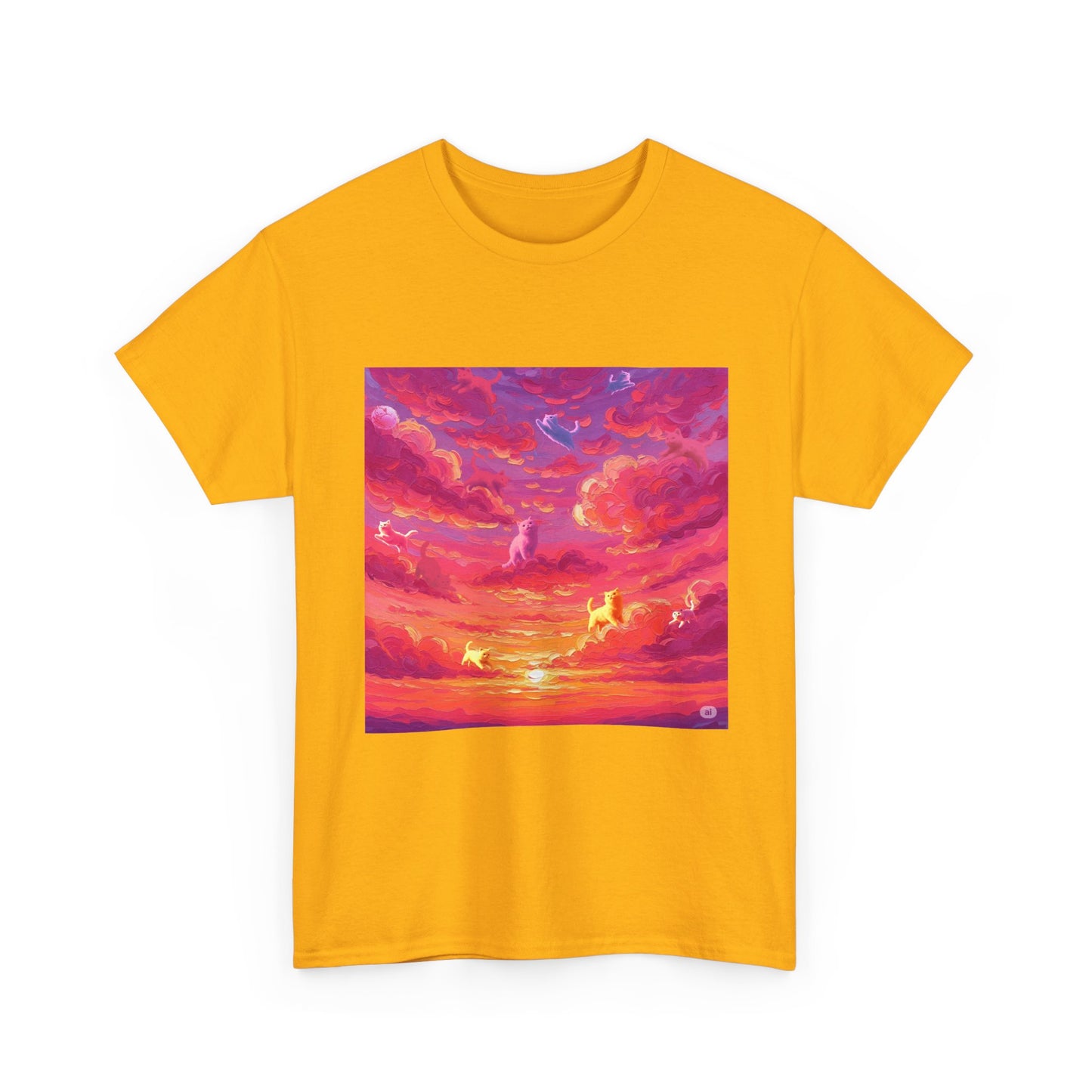 Colorful Sunset Art Unisex Tee, Vibrant Graphic T-Shirt, Beachwear, Summer Festival Top, Gift for Nature Lovers, Cozy Cotton Shirt