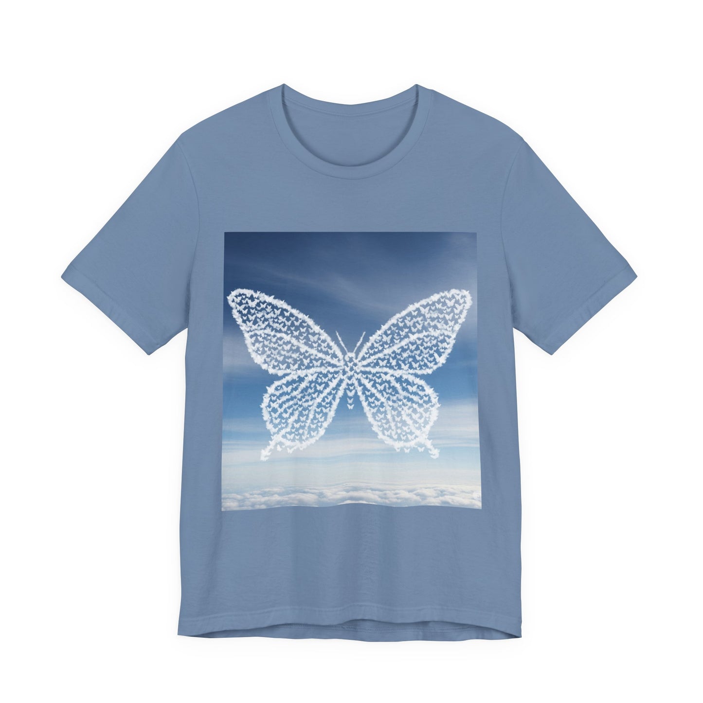 Flutter of Cloud Butterflies in the shape of a butterfly Graphic Tee, , T-Shirt, Spring Fashion, Nature Lover Gift, Casual Wear