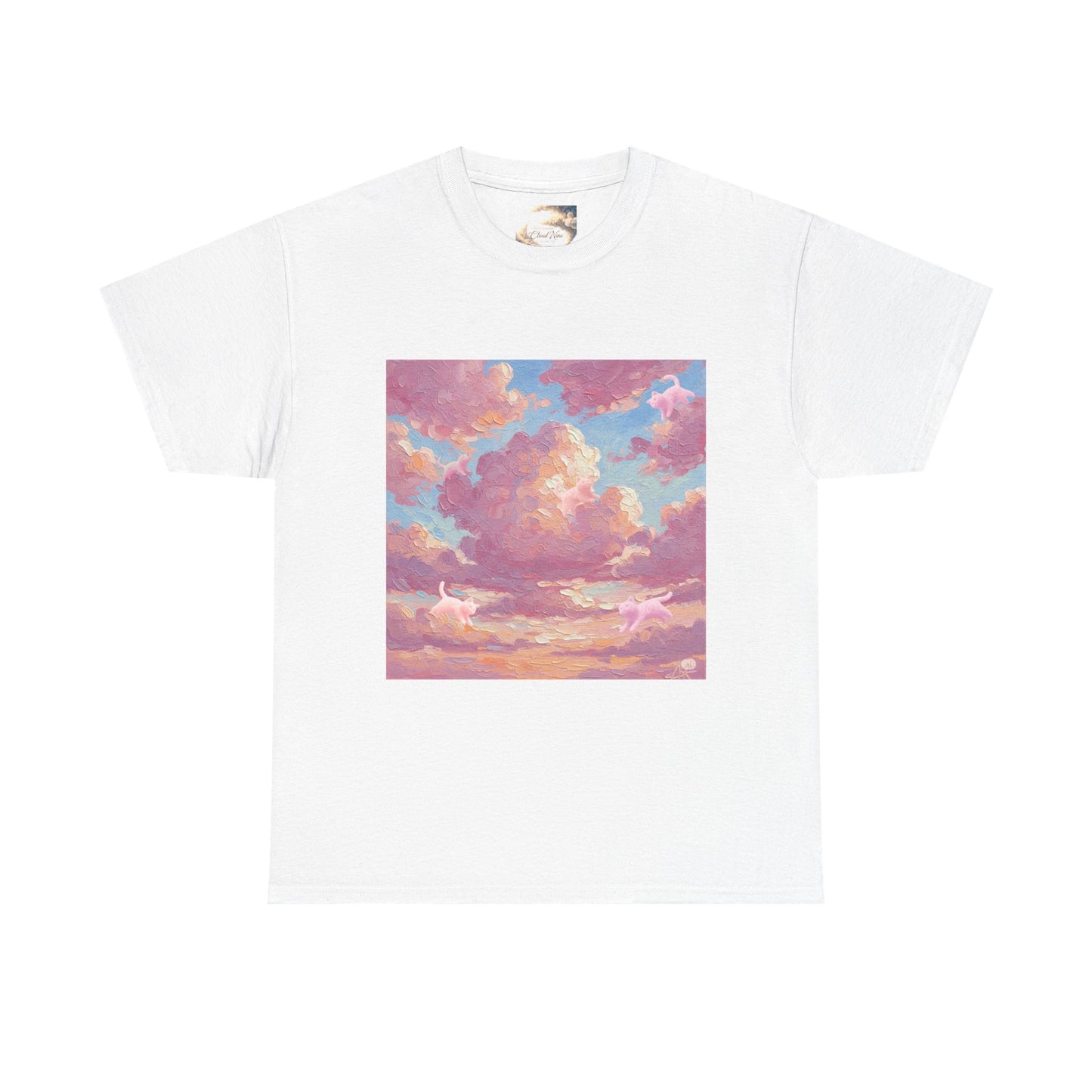 Dreamy Sunset Clouds Unisex Heavy Cotton Tee, Sky T-Shirt, Aesthetic Apparel, Gift for Dreamers, Casual Wear