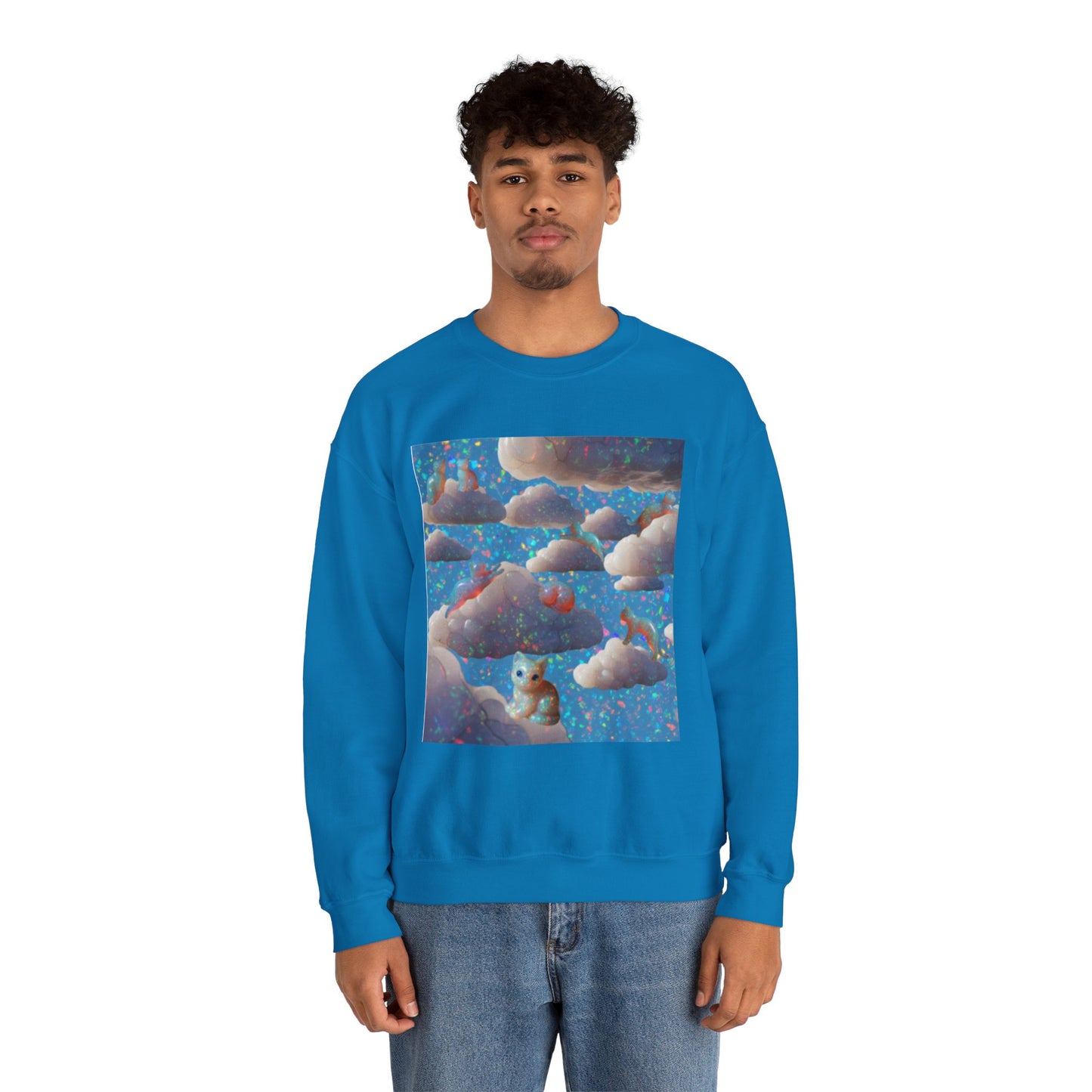 Opalesia sky with Opalairi Kitties Crewneck Sweatshirt — Dreamy Opal Cloud Pullover