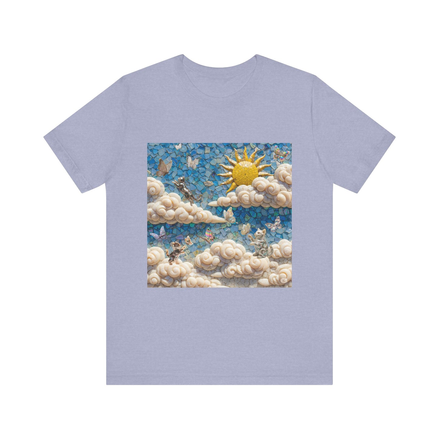 Kitties playing with Butterflies in the Sunny Day Sky  Tee - Enchanting Cloud and Sunshine Design, Perfect for Nature Lovers, Gifts, Summer Vibe, Bright Casual Wear