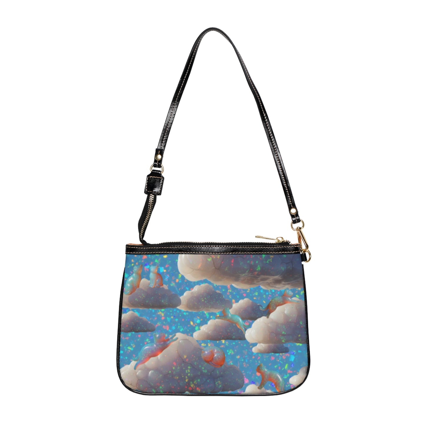 Cloud Kitty Opal Cloudtopia Treasures Small Shoulder Bag, Cute Everyday Purse, Gifts for Her, Festival Bag, Cosmic Bag, Fashion Accessory