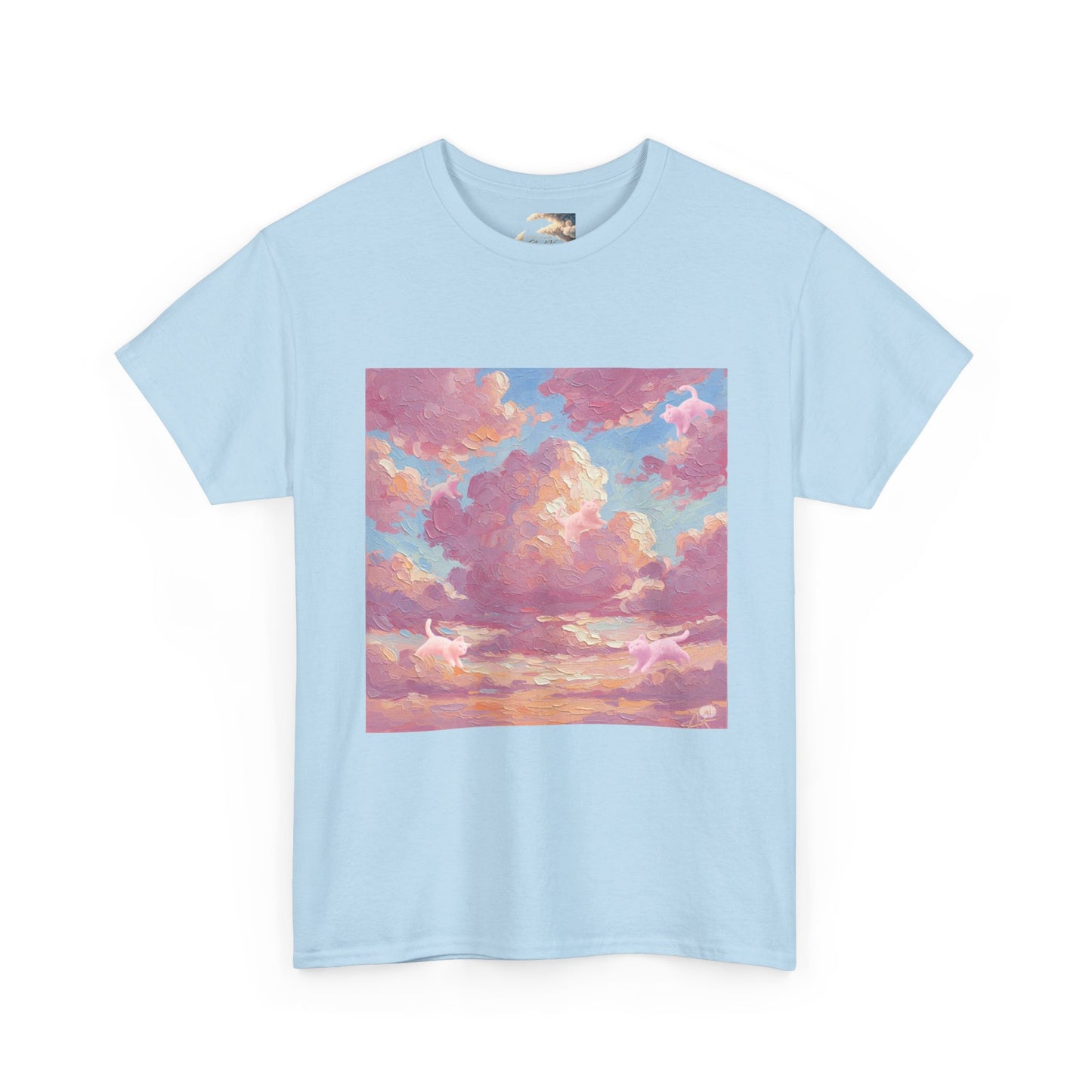 Dreamy Sunset Clouds Unisex Heavy Cotton Tee, Sky T-Shirt, Aesthetic Apparel, Gift for Dreamers, Casual Wear