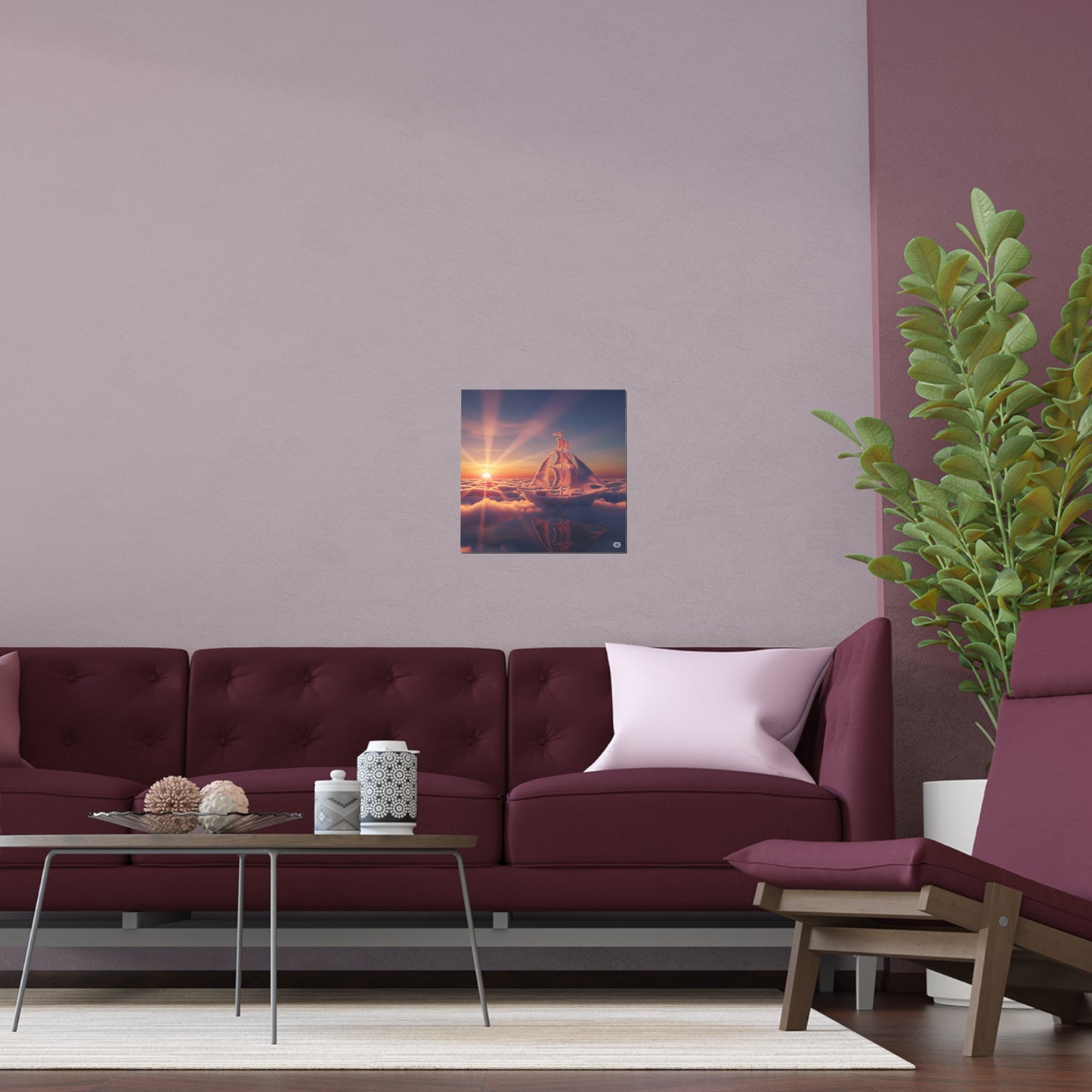 Dreamy Silk Poster, Nautical Home Decor, Sunset Art, Cloudscape Wall Art, Outdoor & Indoor Decoration