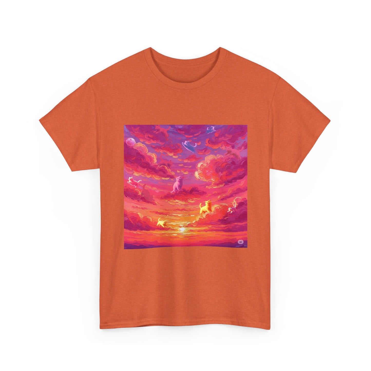Colorful Sunset Art Unisex Tee, Vibrant Graphic T-Shirt, Beachwear, Summer Festival Top, Gift for Nature Lovers, Cozy Cotton Shirt