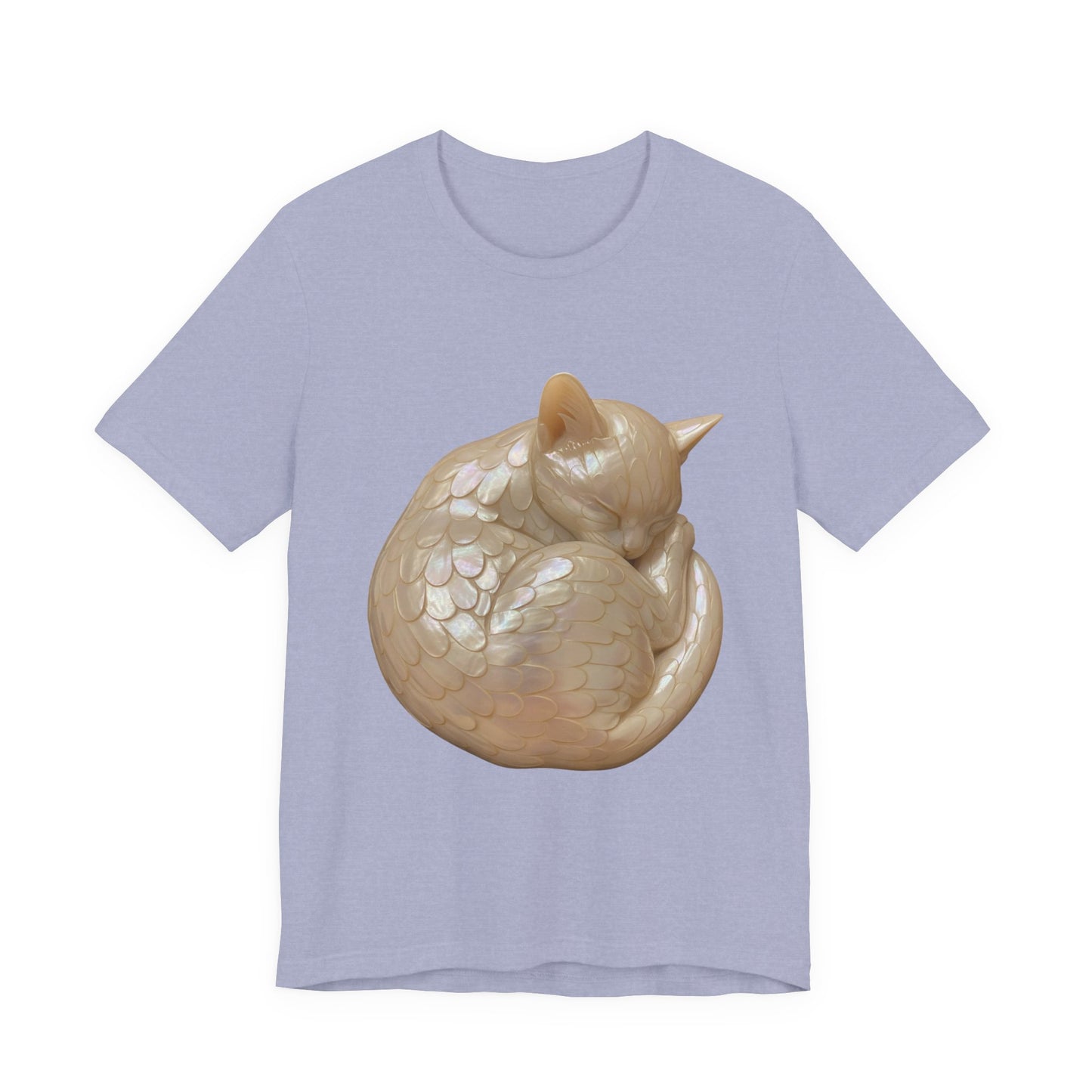 Sleeping Kitty Angel, Jersey Short Sleeve Shirt, Cute Cat T-Shirt, Gift for Cat Owners, Pet Lover Apparel, Casual Wear