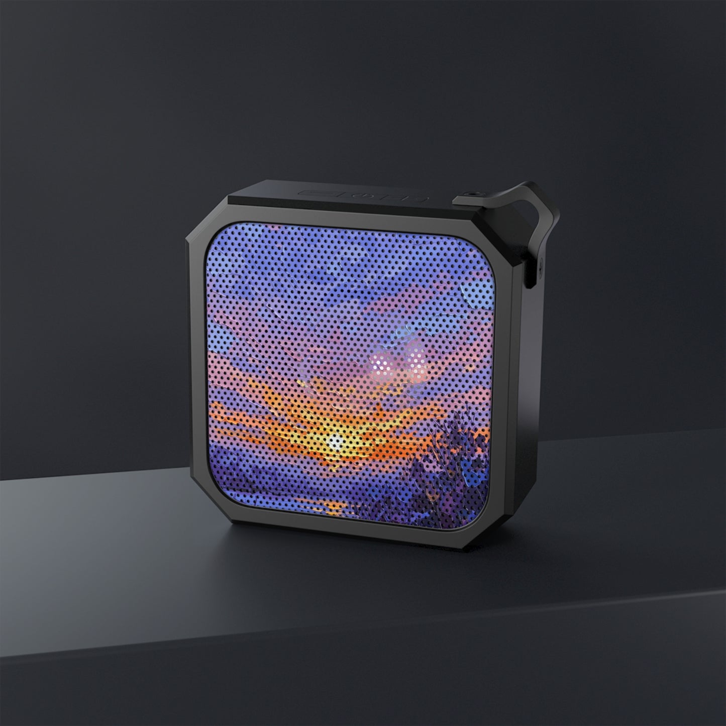 Lilac and Periwinkle Sunset Bluetooth Speaker: Portable Speaker for Camping, Hiking, Beach, Festivals, Gift for Music Lovers