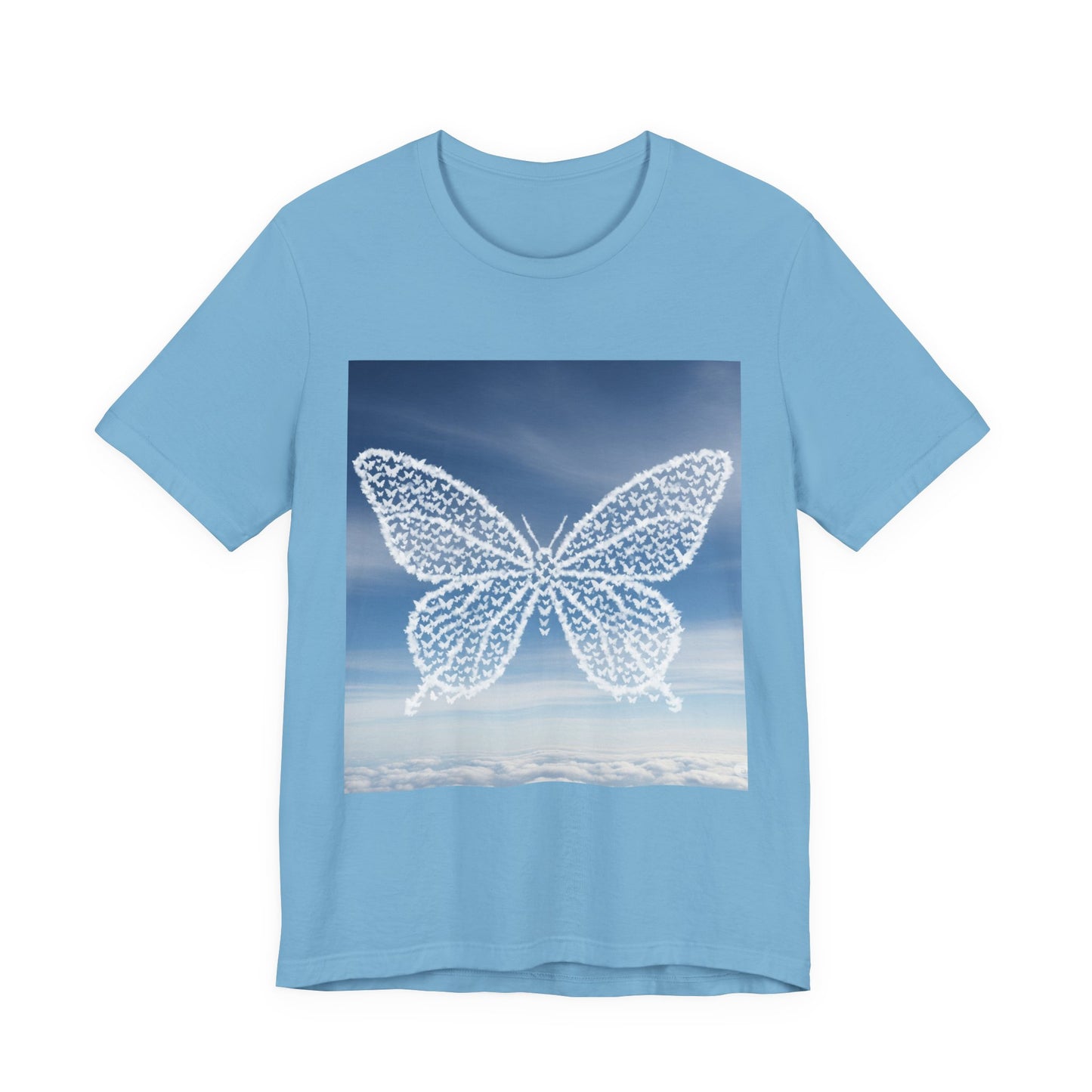 Flutter of Cloud Butterflies in the shape of a butterfly Graphic Tee, , T-Shirt, Spring Fashion, Nature Lover Gift, Casual Wear