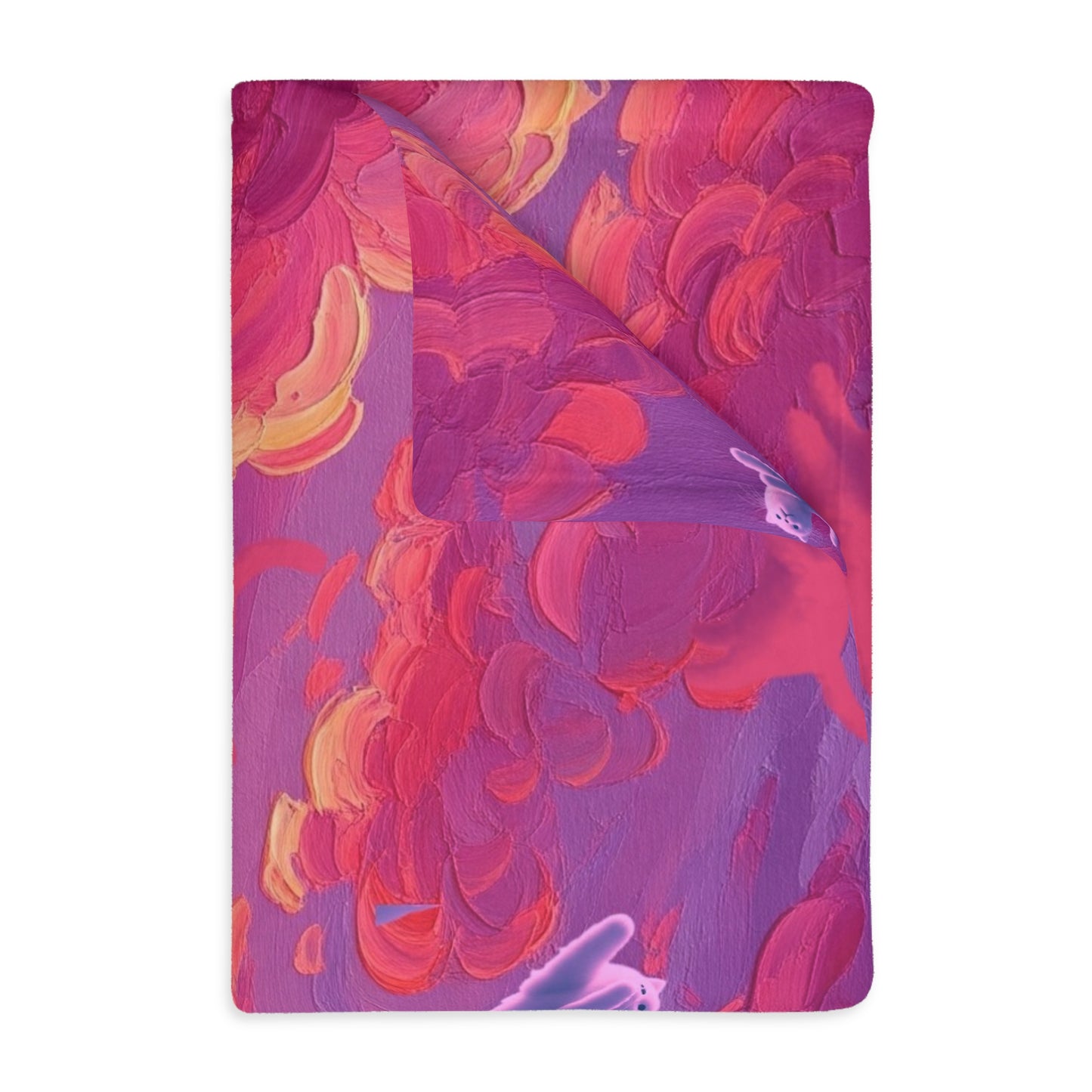 Whimsical Cat Blanket - Cozy Velveteen Microfiber Blanket, Pet Lover Gift, Home Decor, Cat Art, Colorful Throw, Birthday Present