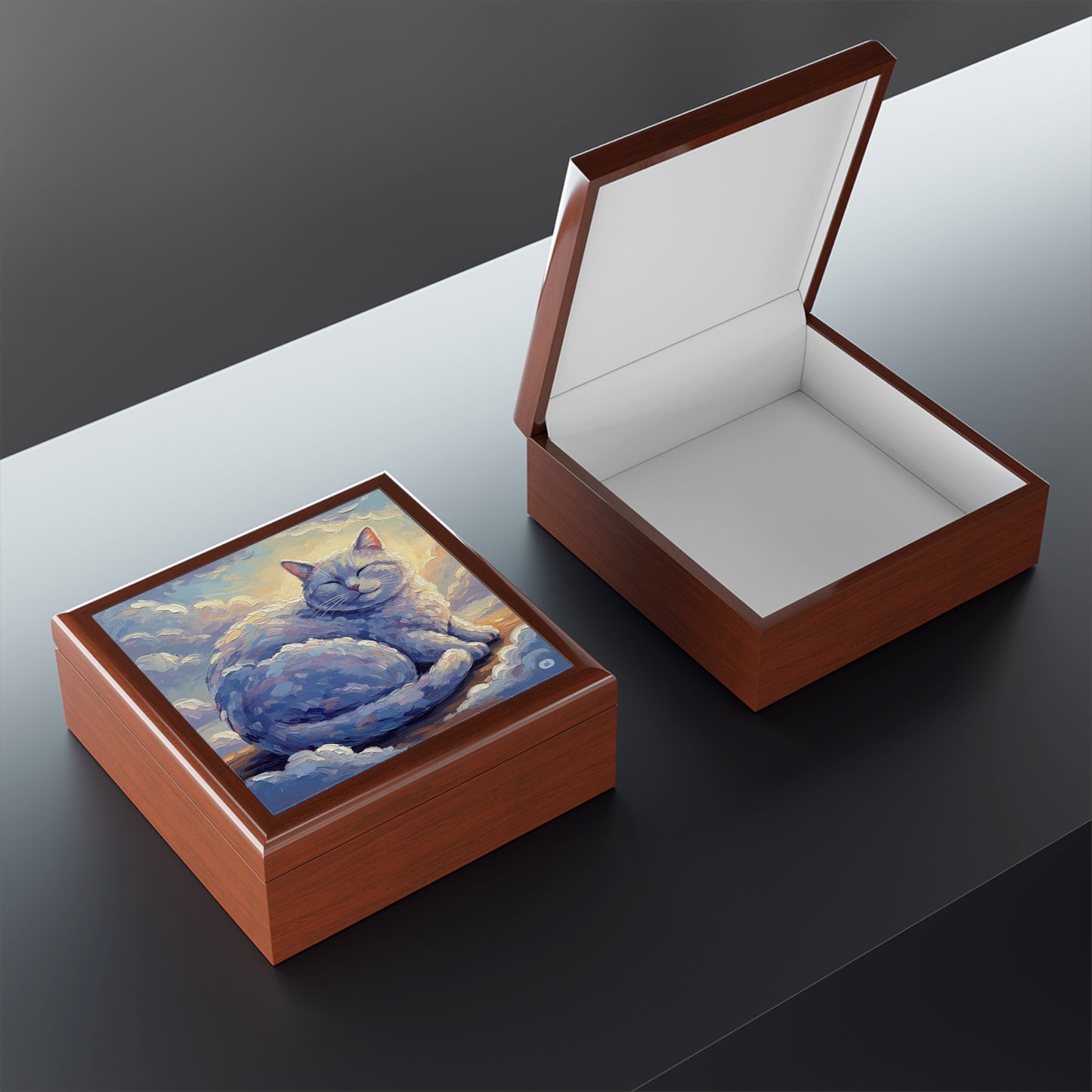 Chonky Cloud Kitty Jewelry Box, Decorative Storage for Ring, Necklace Organizer, Cat Lover Gift, Unique Home Decor, Birthday Present