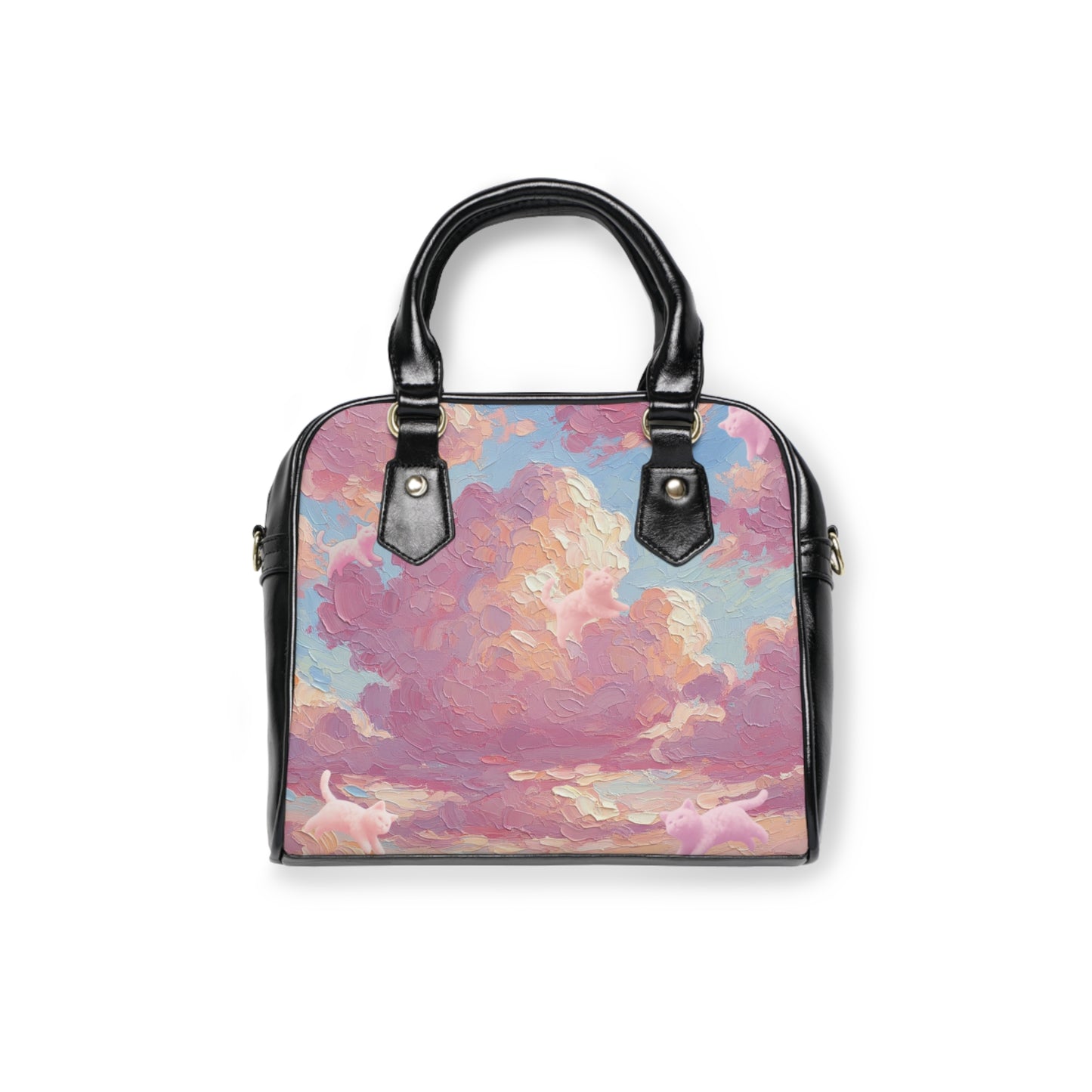 Cotton Candy Kitties in the Clouds Shoulder Handbag, Chic Cloud Bag, Stylish Tote, Perfect Gift for Her, Summer Accessory, Trendy Purse