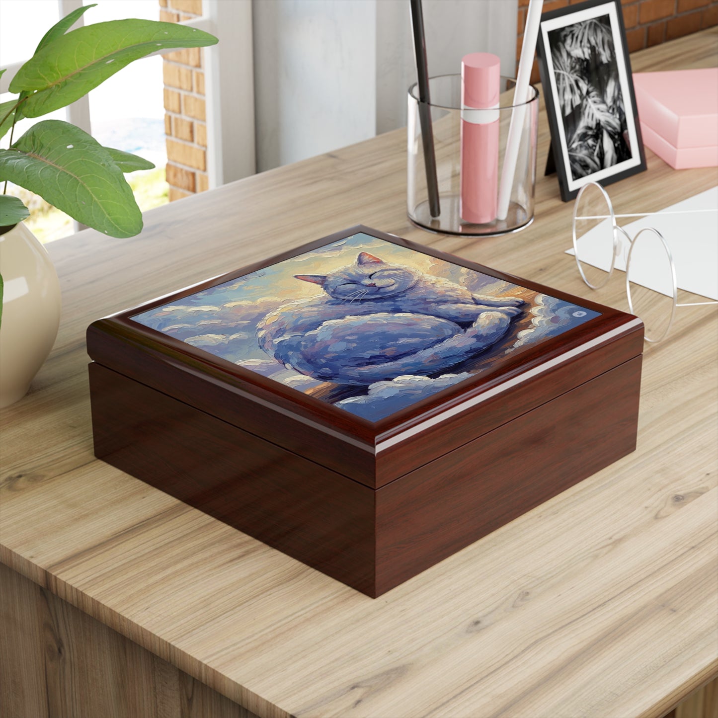 Chonky Cloud Kitty Jewelry Box, Decorative Storage for Ring, Necklace Organizer, Cat Lover Gift, Unique Home Decor, Birthday Present