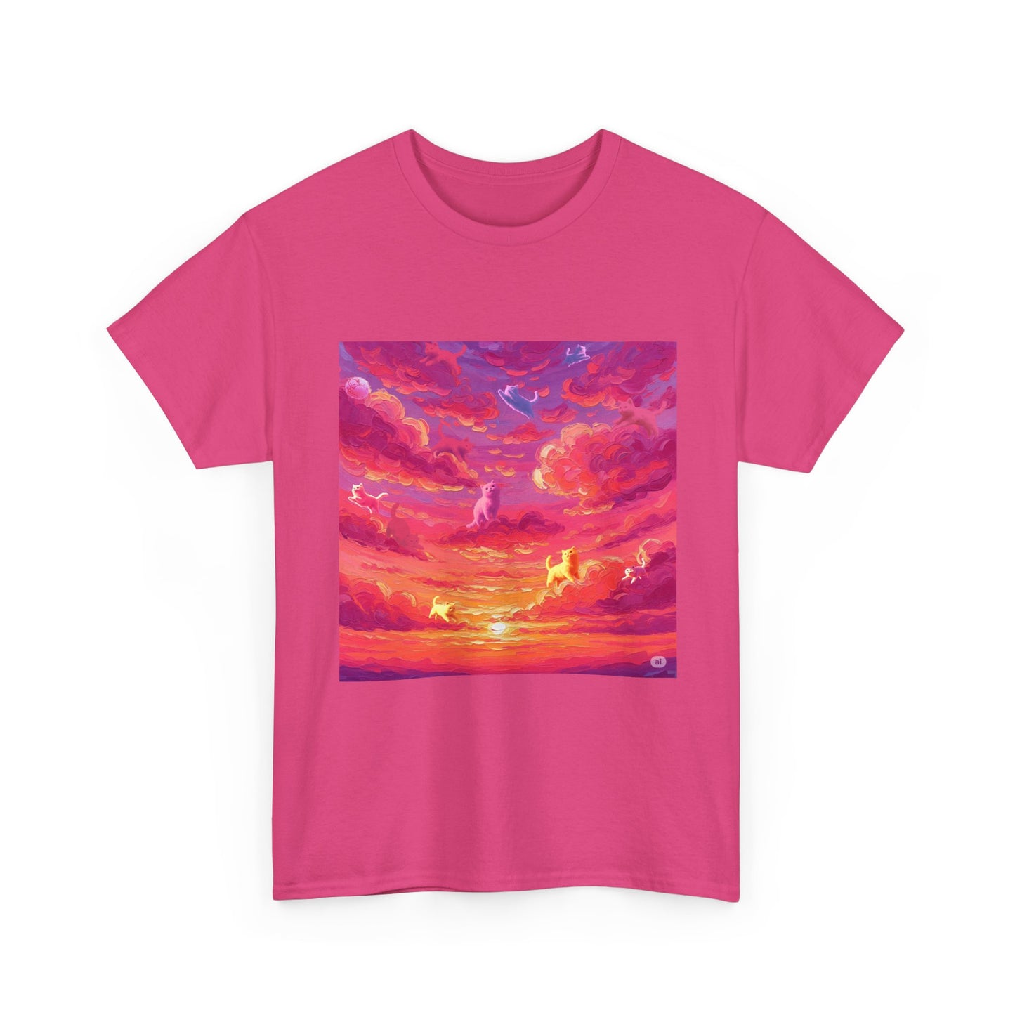 Colorful Sunset Art Unisex Tee, Vibrant Graphic T-Shirt, Beachwear, Summer Festival Top, Gift for Nature Lovers, Cozy Cotton Shirt