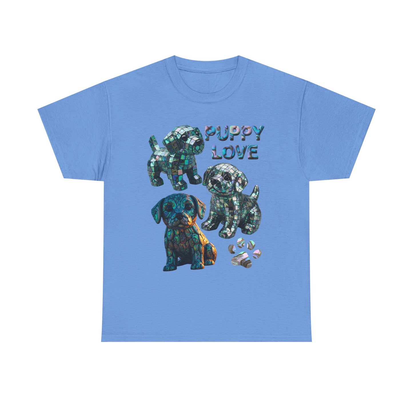 Abalone Puppy Love Tee - Unisex Heavy Cotton Tee, Dog Lovers Gift, Pet Lovers Apparel, Animal Lover Shirt, Cute Dog Graphic Tee