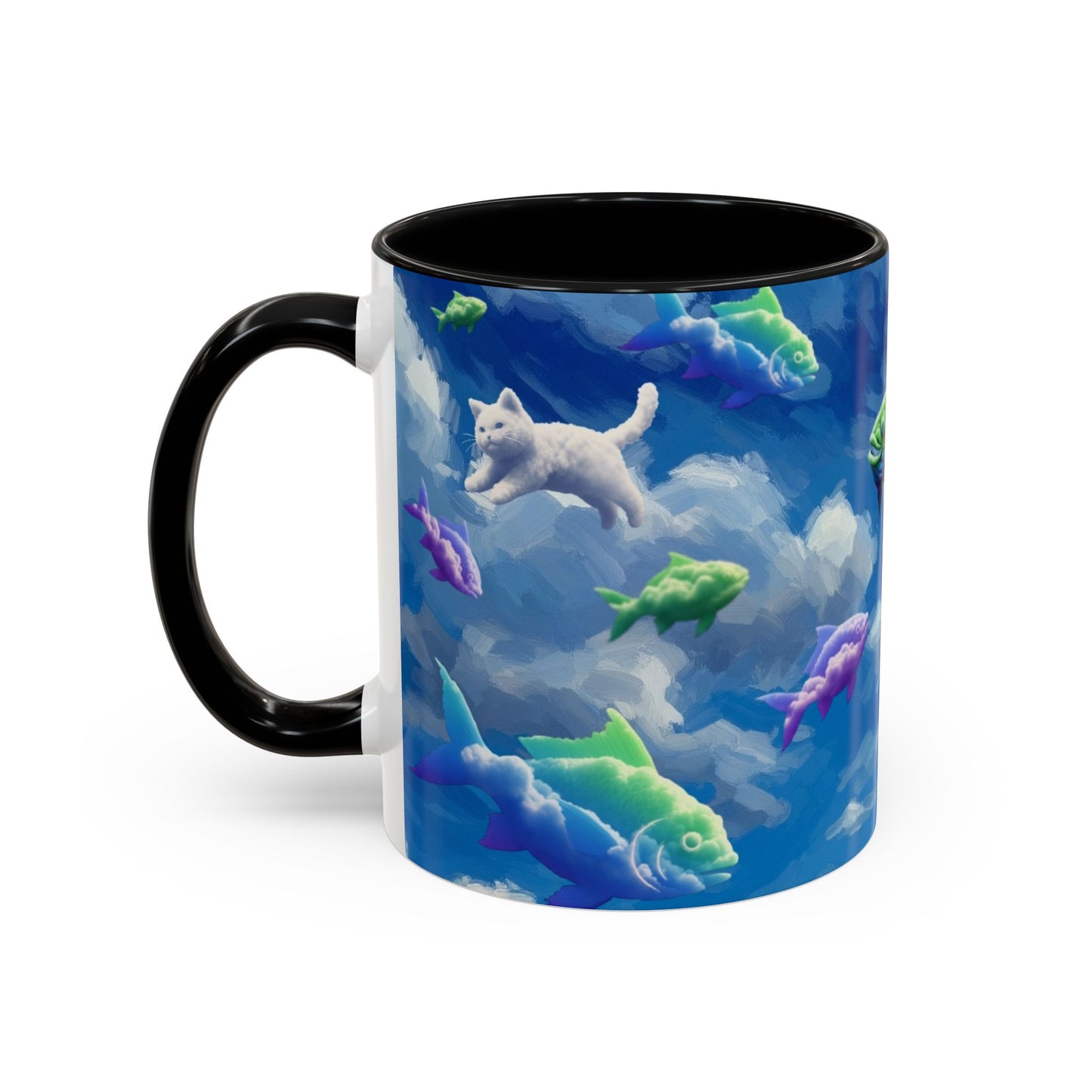 Whimsical Fish Mug, Fantasy Coffee Cup, Unique Gift for Ocean Lovers, Nautical Home Decor, Dreamy Coffee Beverage