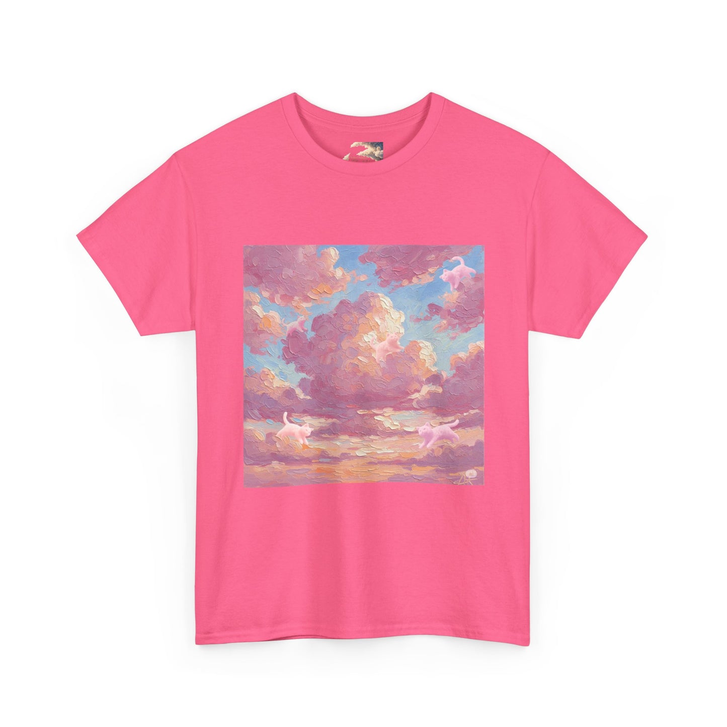 Dreamy Sunset Clouds Unisex Heavy Cotton Tee, Sky T-Shirt, Aesthetic Apparel, Gift for Dreamers, Casual Wear