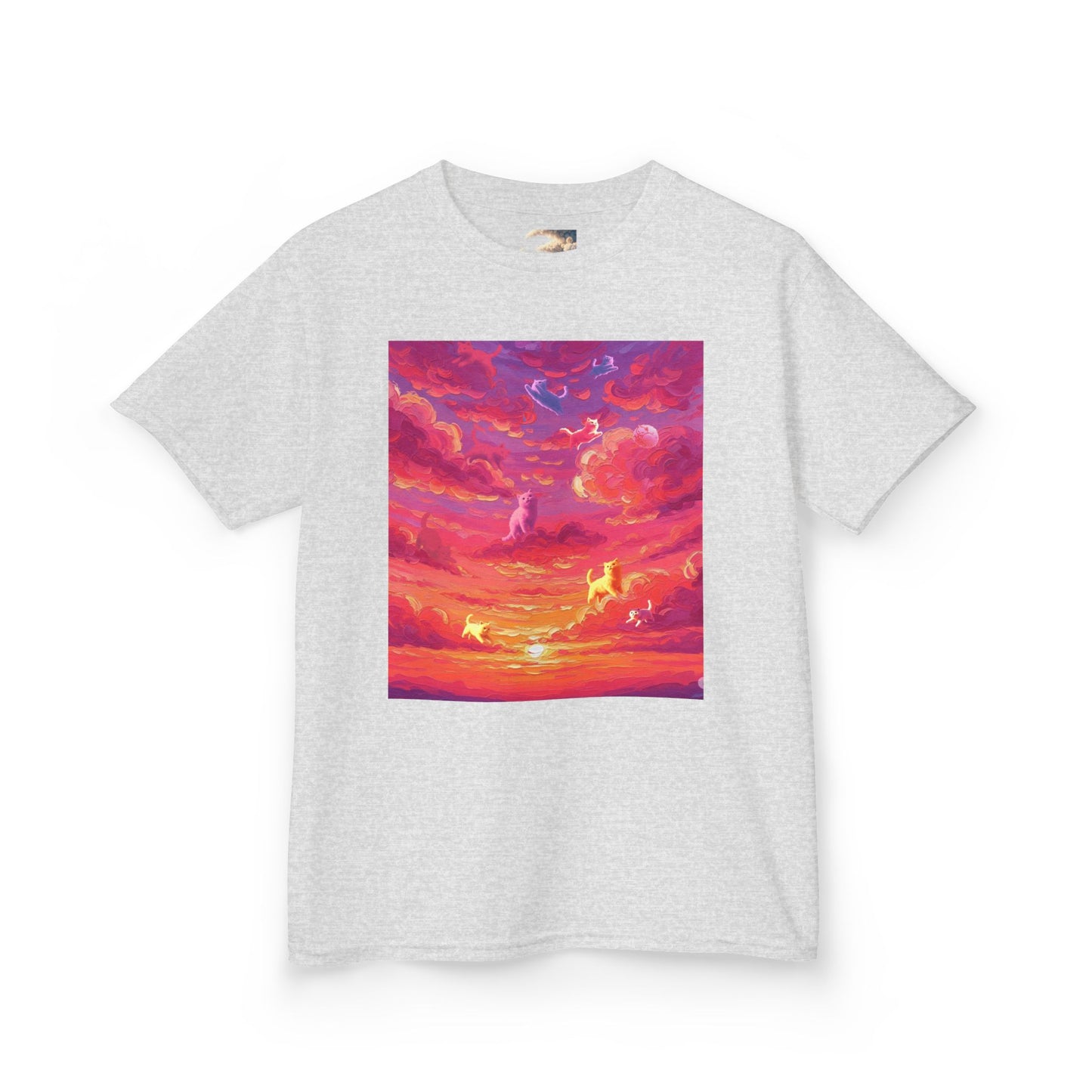 CLOUD KITTIES Alit In The Fuchsia Sunset  Sky Kids Tee - Perfect for Summer Picnics, Birthday Gifts, Outdoor Adventures, Family Gatherings, Graphic T-Shirt for Kids