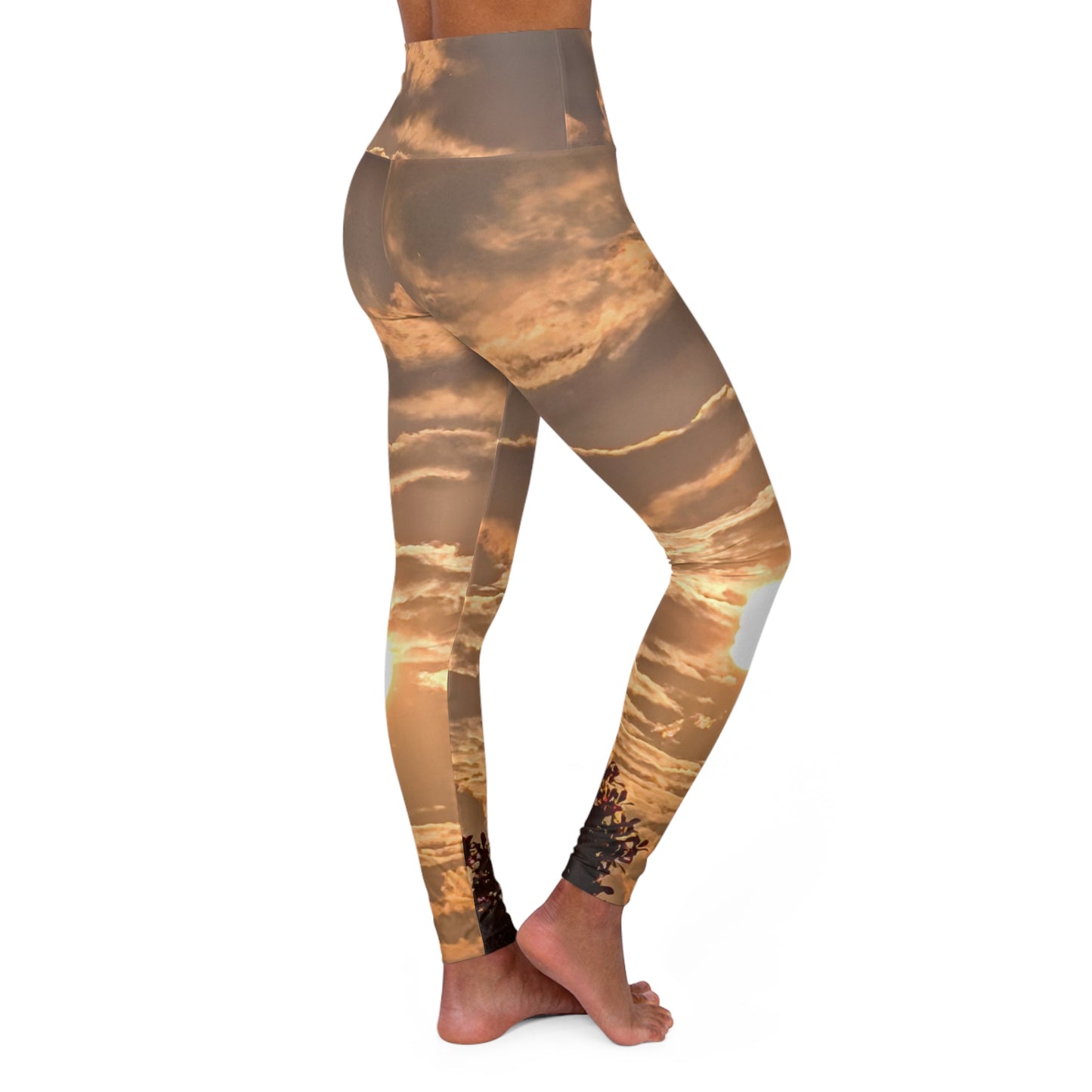 Honey Golden Glow Sunset Cloudscape High-Waist Yoga Leggings