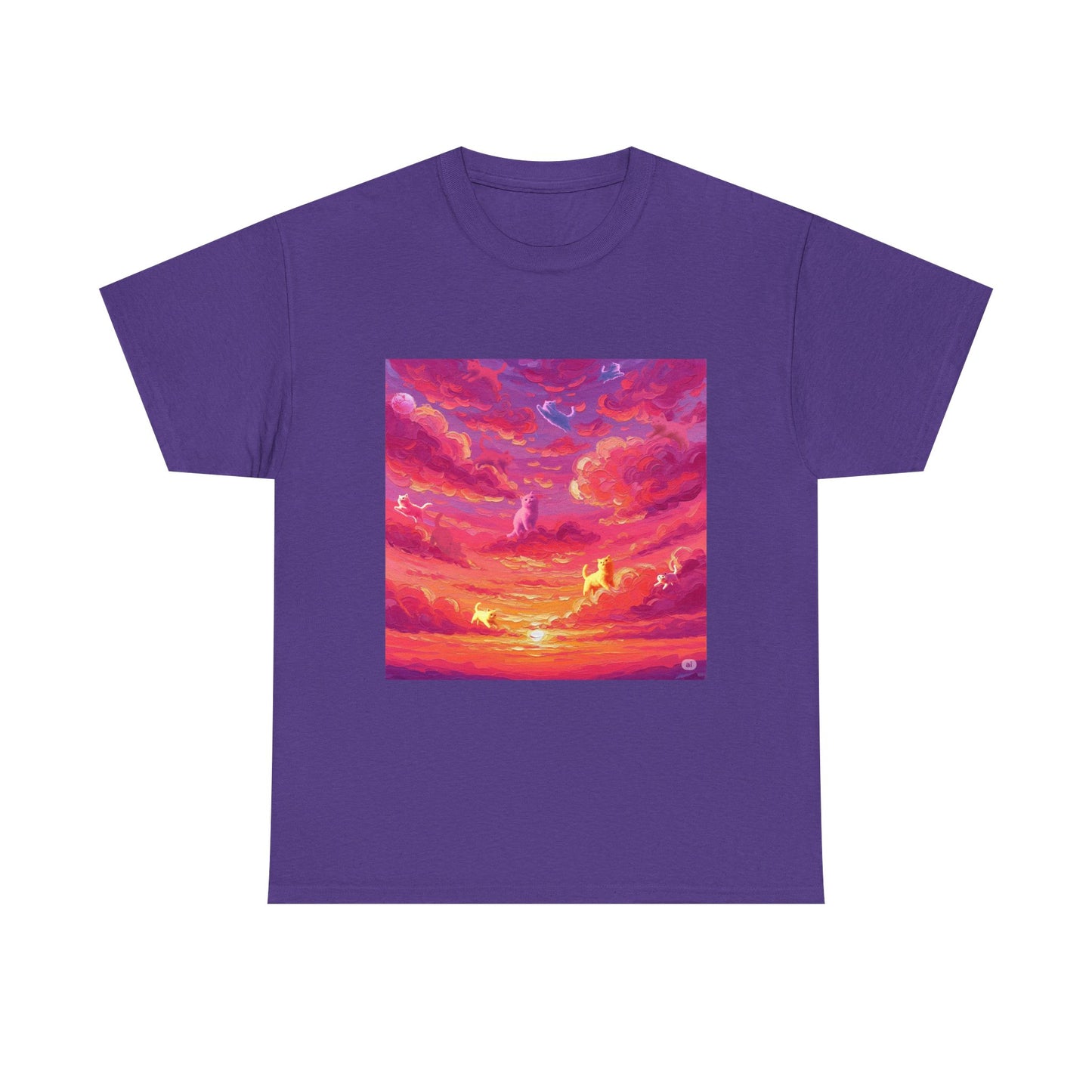 Colorful Sunset Art Unisex Tee, Vibrant Graphic T-Shirt, Beachwear, Summer Festival Top, Gift for Nature Lovers, Cozy Cotton Shirt