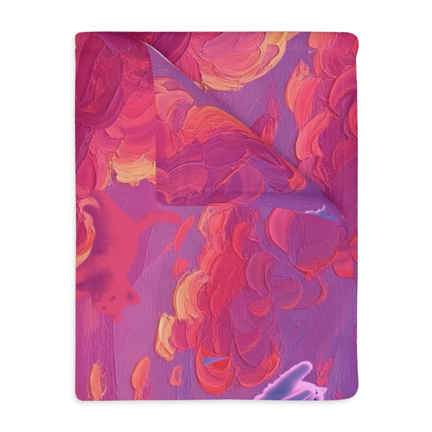 Whimsical Cat Blanket - Cozy Velveteen Microfiber Blanket, Pet Lover Gift, Home Decor, Cat Art, Colorful Throw, Birthday Present