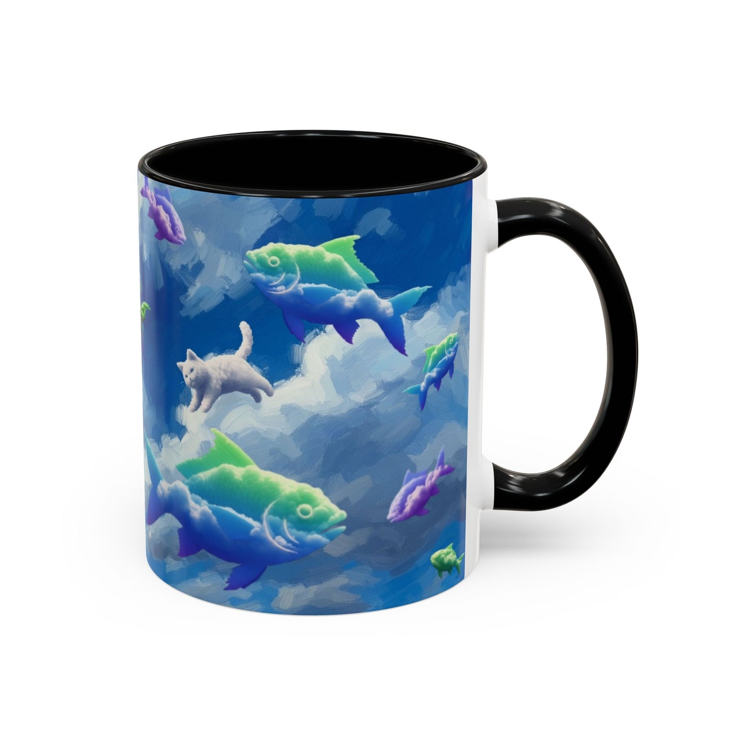Whimsical Fish Mug, Fantasy Coffee Cup, Unique Gift for Ocean Lovers, Nautical Home Decor, Dreamy Coffee Beverage