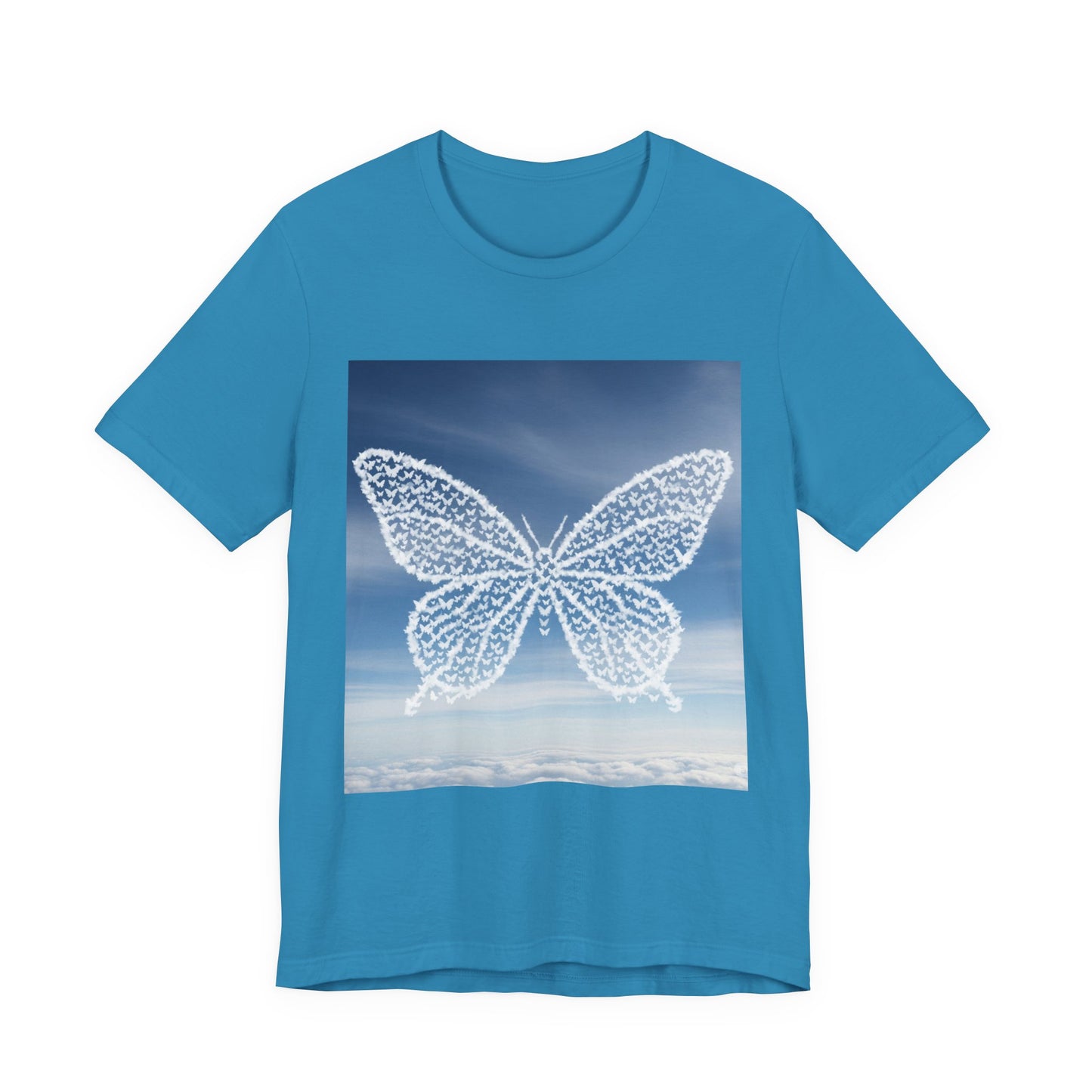 Flutter of Cloud Butterflies in the shape of a butterfly Graphic Tee, , T-Shirt, Spring Fashion, Nature Lover Gift, Casual Wear
