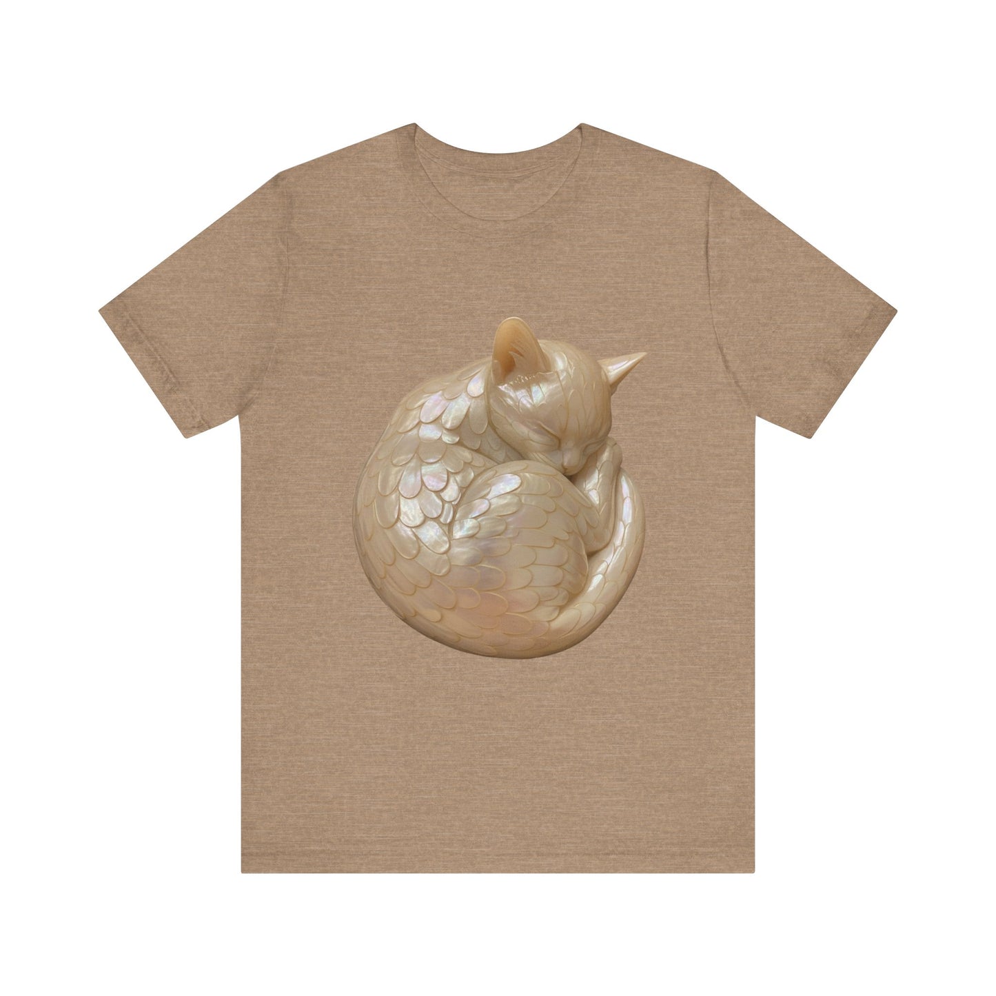 Sleeping Kitty Angel, Jersey Short Sleeve Shirt, Cute Cat T-Shirt, Gift for Cat Owners, Pet Lover Apparel, Casual Wear
