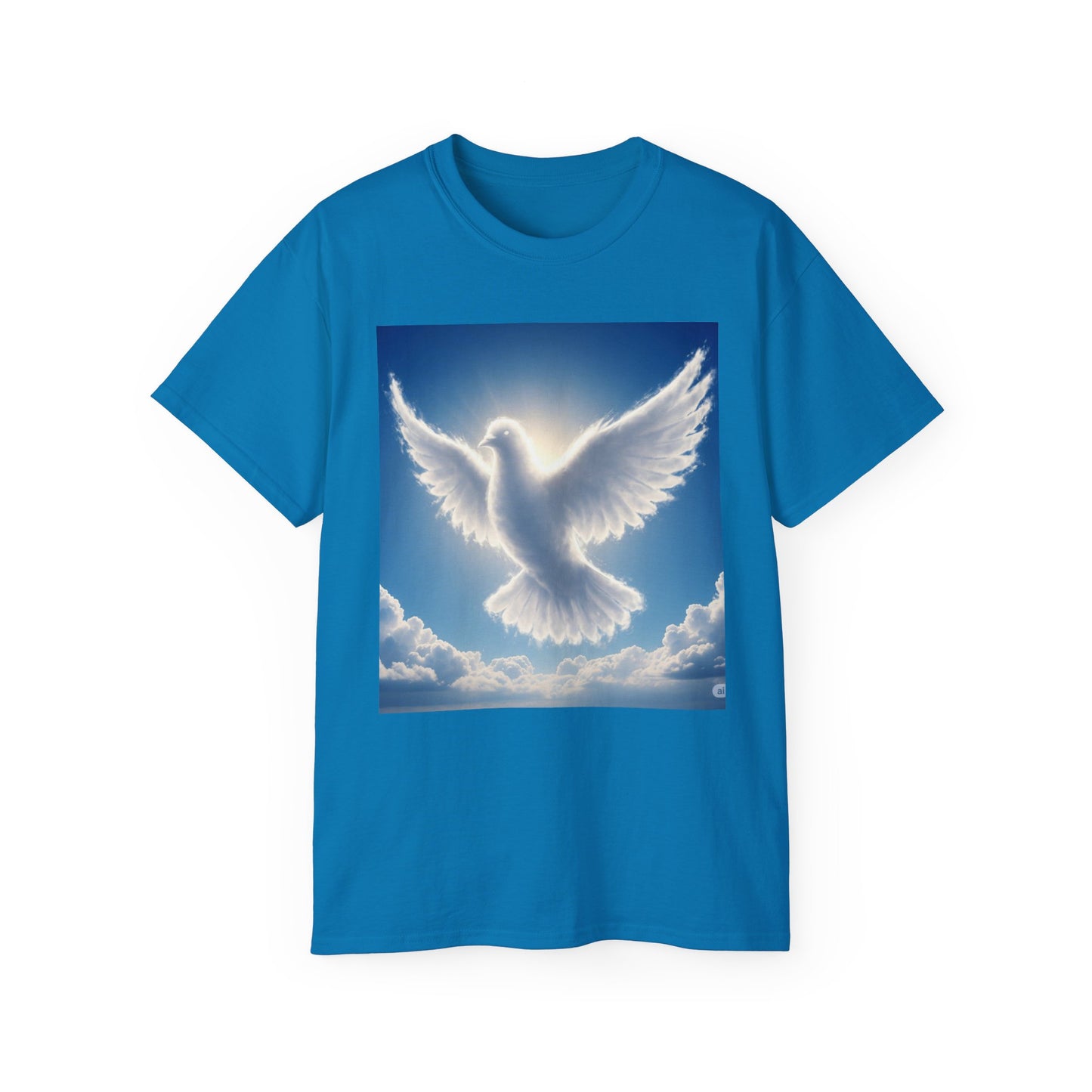 Heavenly Dove & Cross Tee | Spiritual, Faith, Inspirational Shirt, Gift for Believers, Cloud Art T-Shirt, Religious Apparel