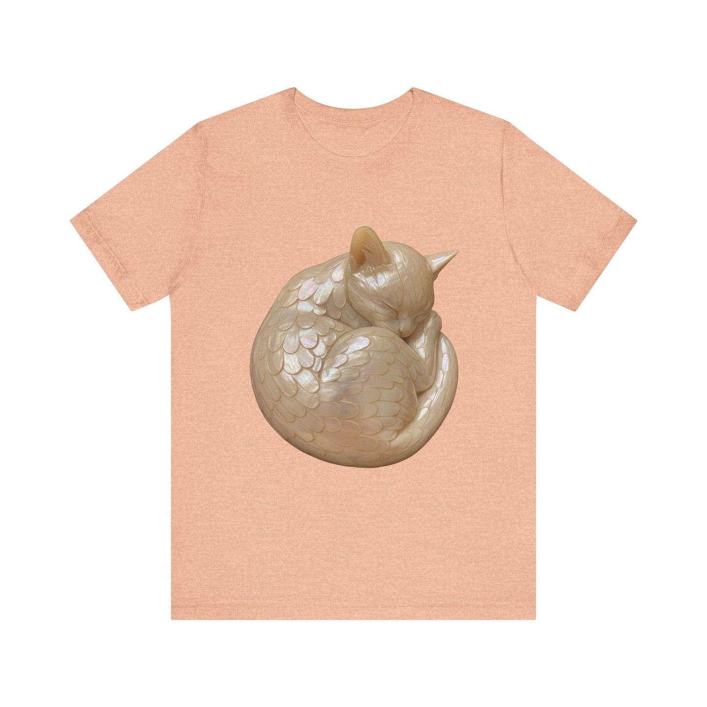 Sleeping Kitty Angel, Jersey Short Sleeve Shirt, Cute Cat T-Shirt, Gift for Cat Owners, Pet Lover Apparel, Casual Wear