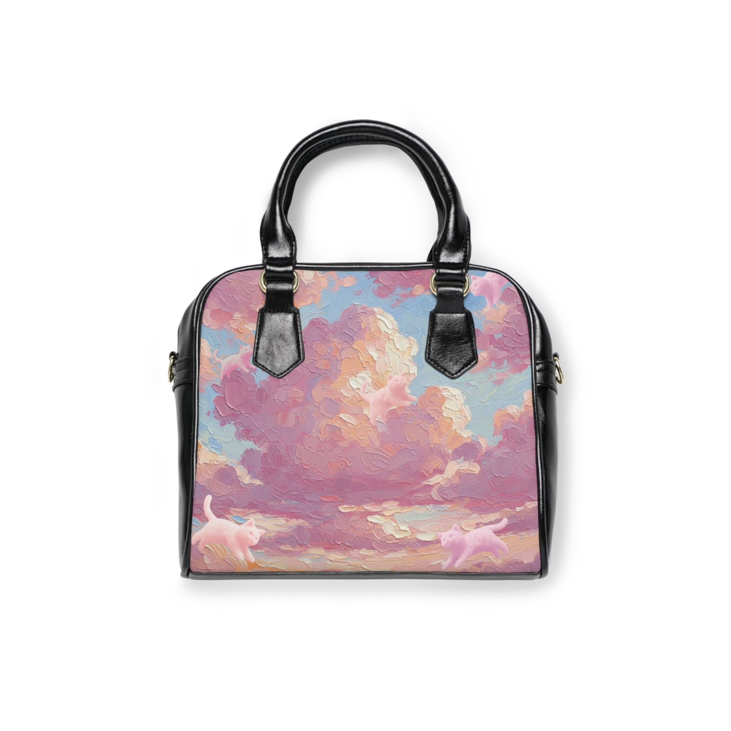 Cotton Candy Kitties in the Clouds Shoulder Handbag, Chic Cloud Bag, Stylish Tote, Perfect Gift for Her, Summer Accessory, Trendy Purse