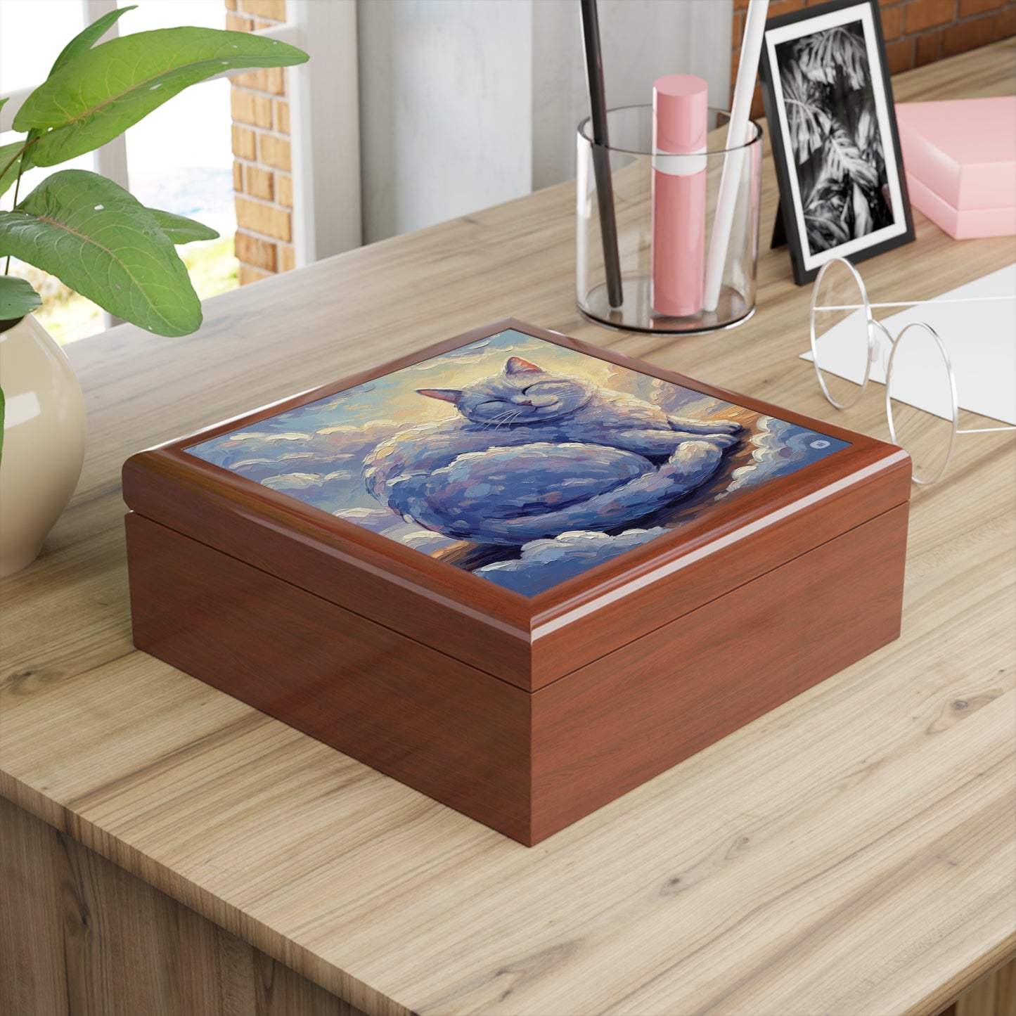 Chonky Cloud Kitty Jewelry Box, Decorative Storage for Ring, Necklace Organizer, Cat Lover Gift, Unique Home Decor, Birthday Present