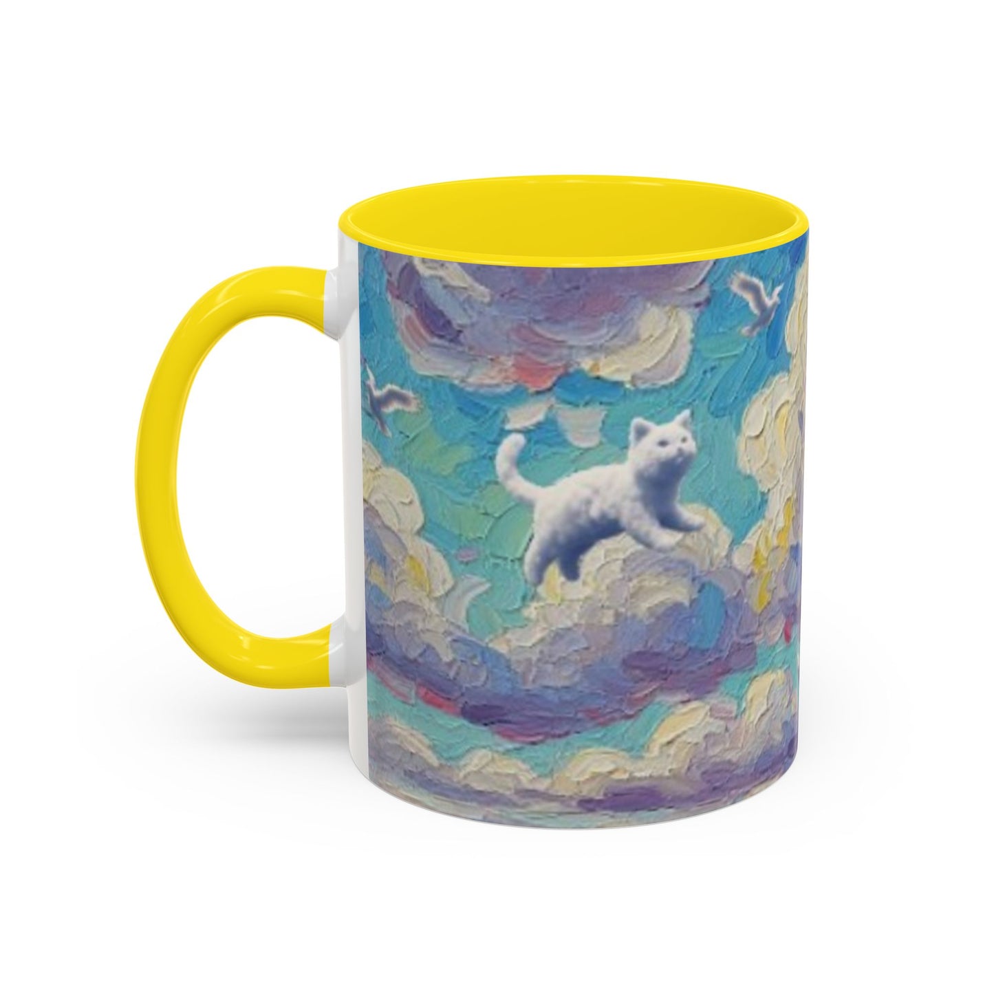 Whimsical Cat Cloud in Cloudtopia Coffee Mug, Fantasy Drinkware, Cute Cat Mug, Gift for Cat Lovers, Art-Inspired Ceramic Cup, Cozy Home Essentials
