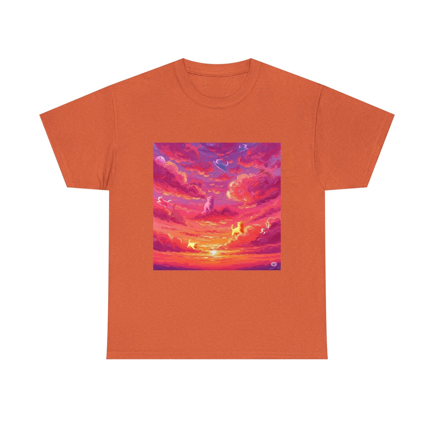 Colorful Sunset Art Unisex Tee, Vibrant Graphic T-Shirt, Beachwear, Summer Festival Top, Gift for Nature Lovers, Cozy Cotton Shirt