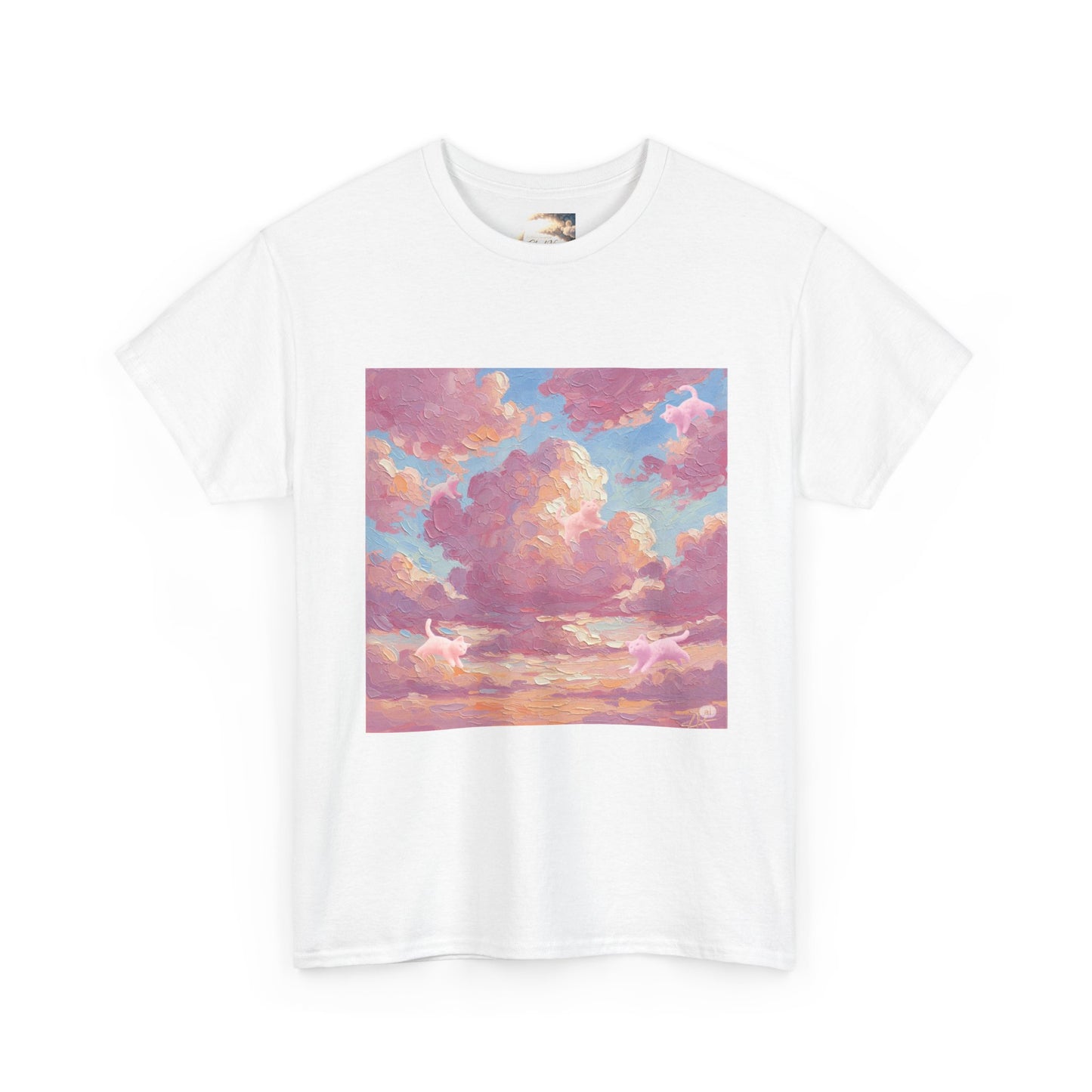 Dreamy Sunset Clouds Unisex Heavy Cotton Tee, Sky T-Shirt, Aesthetic Apparel, Gift for Dreamers, Casual Wear
