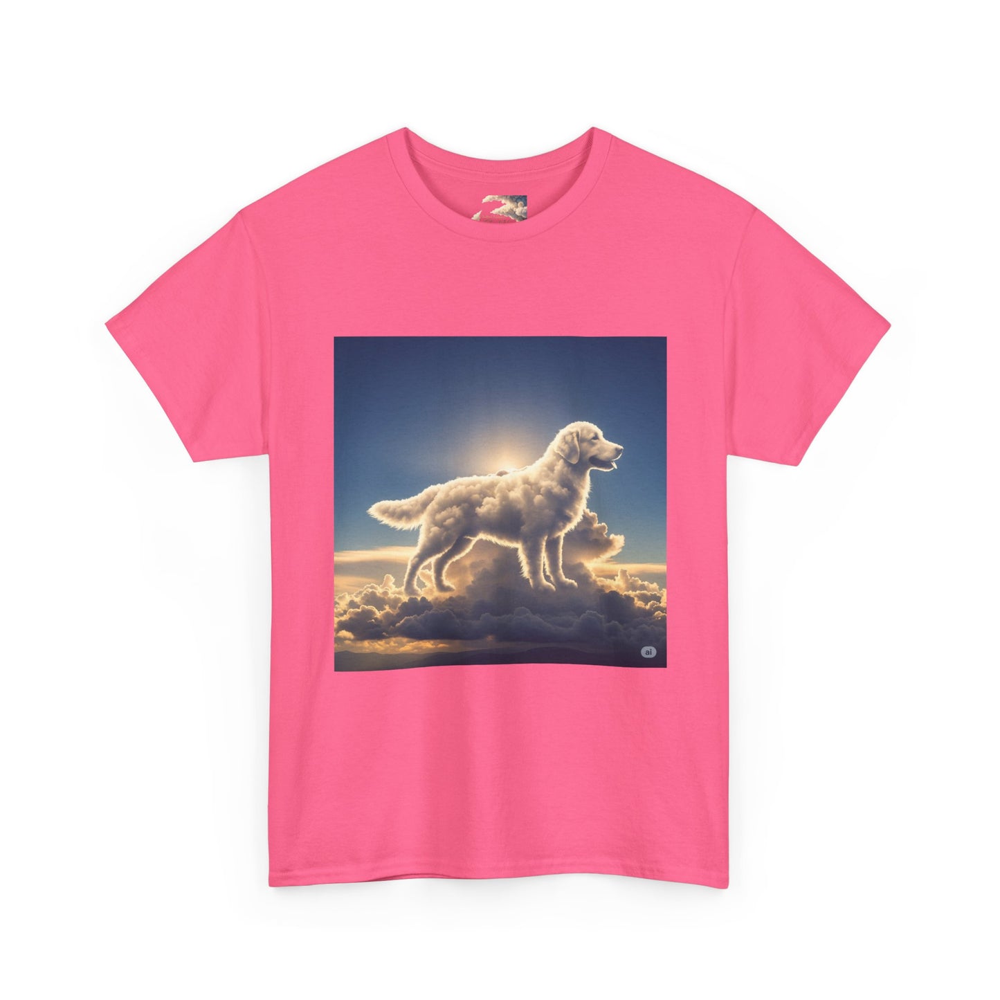 Heavenly Dog Tee - Cloud Golden Retriever - The Only One more Faithful than my Dog is the LORD, Faith, Loyalty, Unisex T-Shirt, Dog Lover Gift, Christian Apparel, Cloud Design, Inspirational Quote