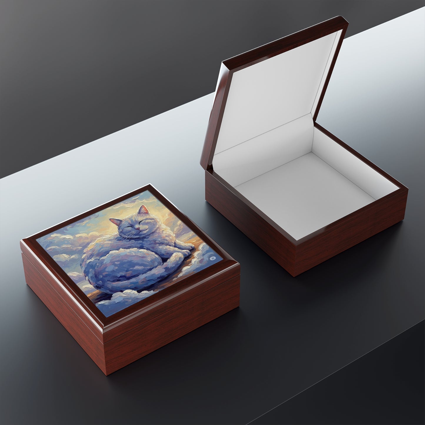 Chonky Cloud Kitty Jewelry Box, Decorative Storage for Ring, Necklace Organizer, Cat Lover Gift, Unique Home Decor, Birthday Present
