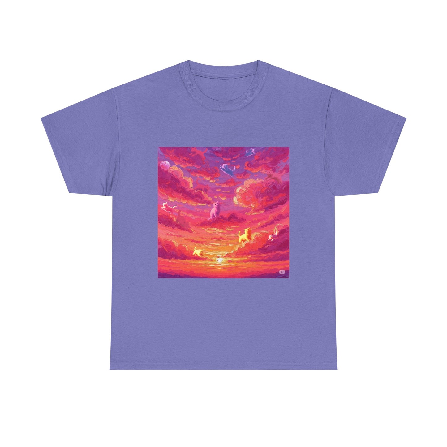 Colorful Sunset Art Unisex Tee, Vibrant Graphic T-Shirt, Beachwear, Summer Festival Top, Gift for Nature Lovers, Cozy Cotton Shirt