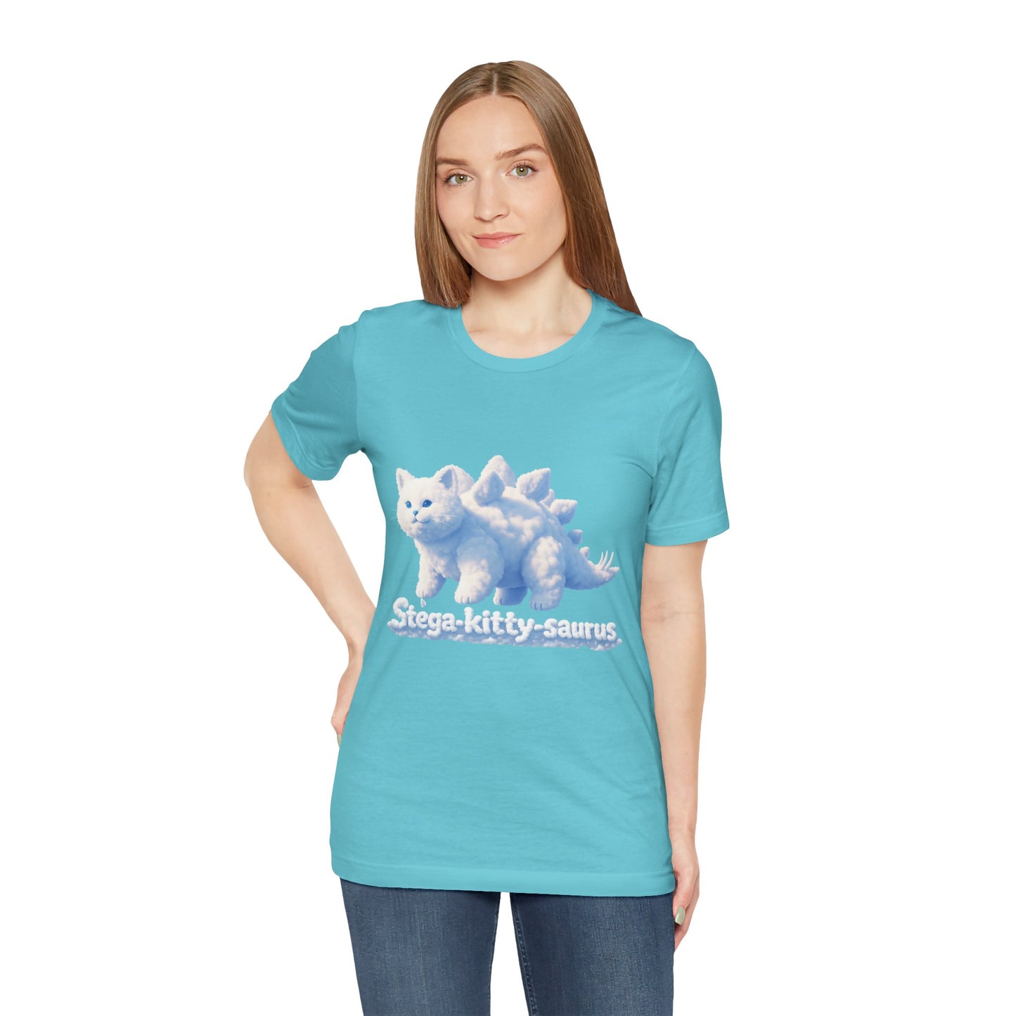 Stega-Kitty-Saurus Tee — Cute Dinosaur Cat Graphic T‑Shirt