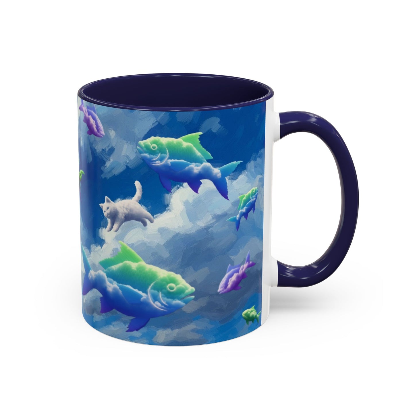 Whimsical Fish Mug, Fantasy Coffee Cup, Unique Gift for Ocean Lovers, Nautical Home Decor, Dreamy Coffee Beverage