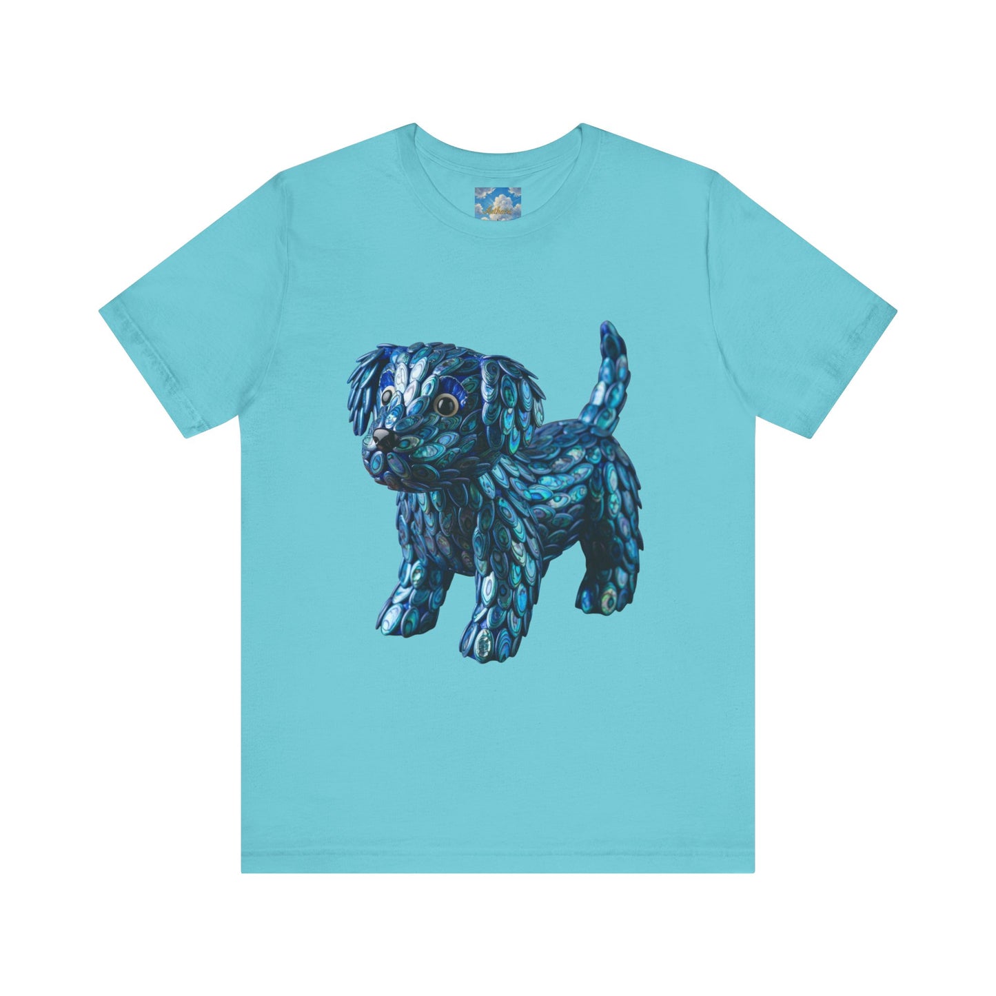 Cute Abalone Blue Puppy Graphic Jersey Tee