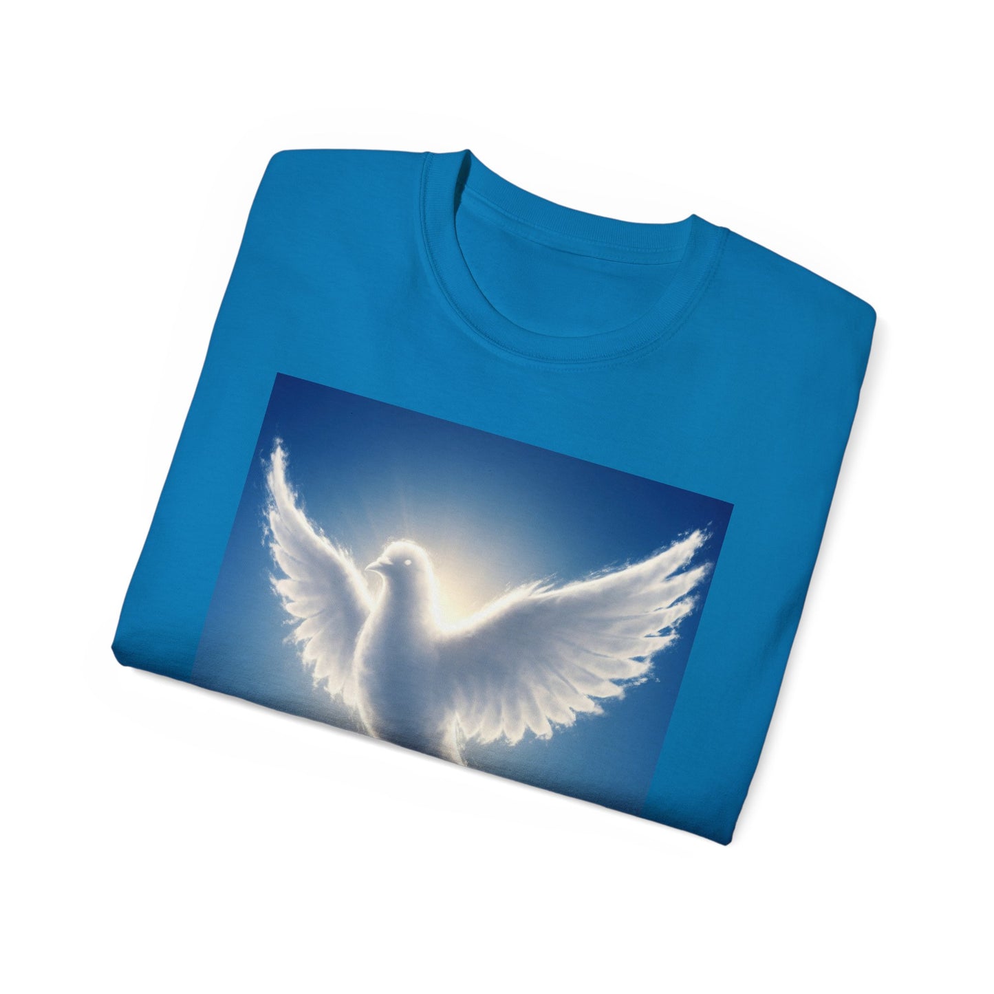 Heavenly Dove & Cross Tee | Spiritual, Faith, Inspirational Shirt, Gift for Believers, Cloud Art T-Shirt, Religious Apparel
