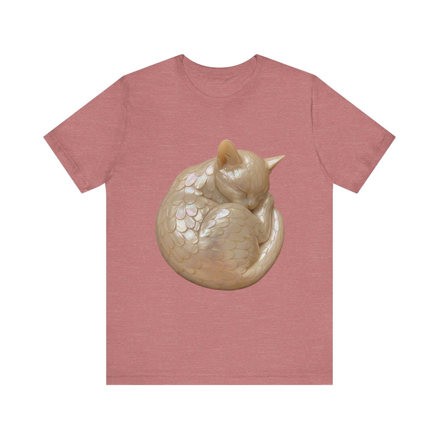 Sleeping Kitty Angel, Jersey Short Sleeve Shirt, Cute Cat T-Shirt, Gift for Cat Owners, Pet Lover Apparel, Casual Wear