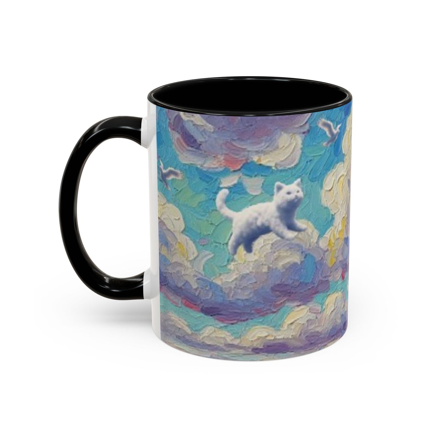 Whimsical Cat Cloud in Cloudtopia Coffee Mug, Fantasy Drinkware, Cute Cat Mug, Gift for Cat Lovers, Art-Inspired Ceramic Cup, Cozy Home Essentials